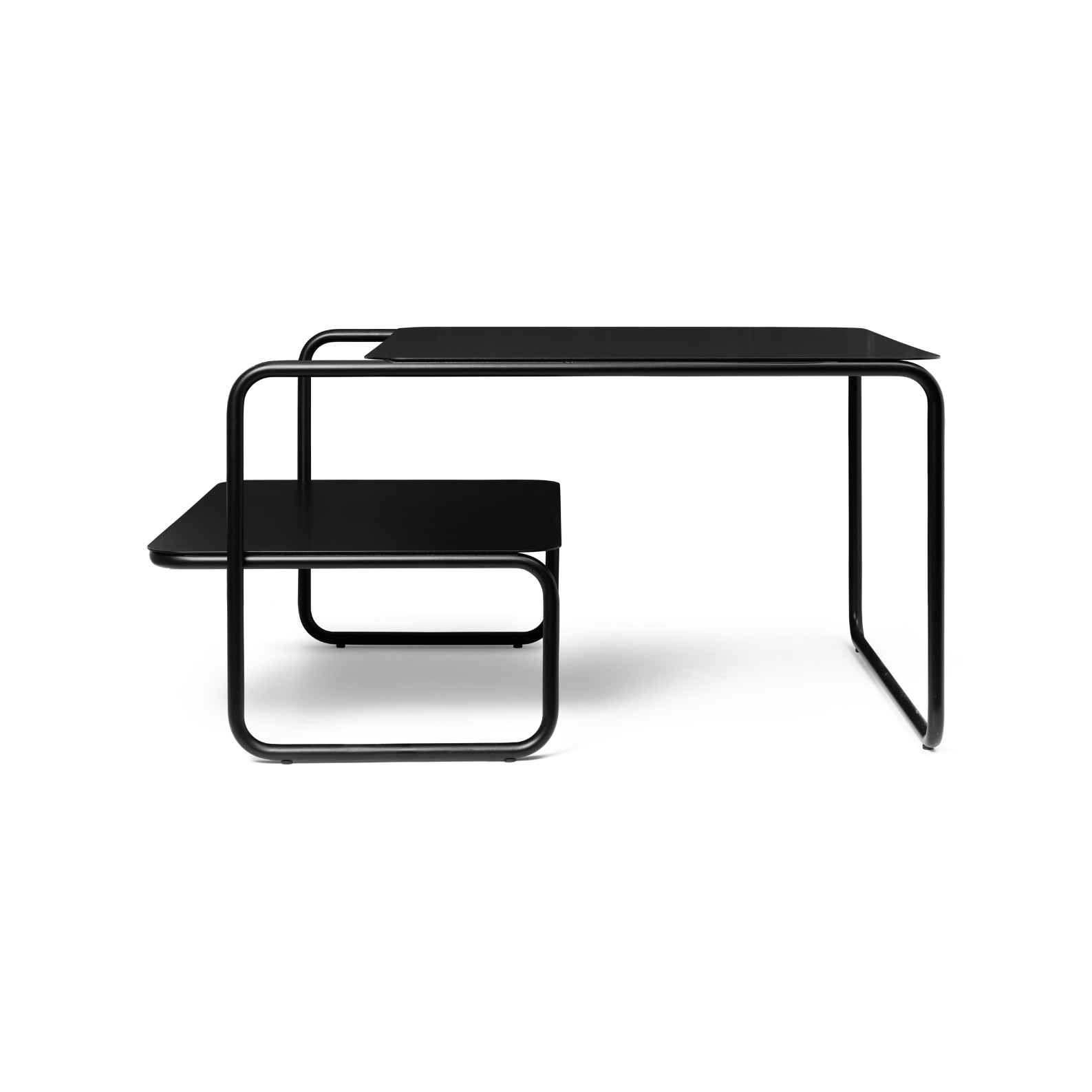 Level black coffee table