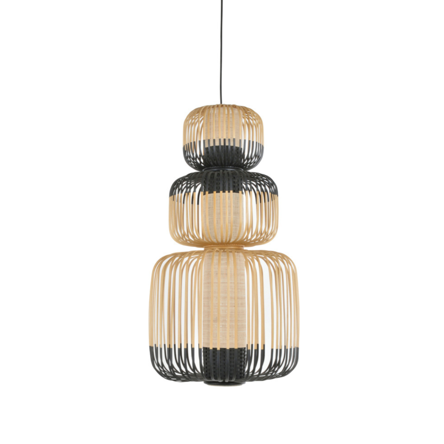 Lampa wisząca 3-punktowa BAMBOO czarny