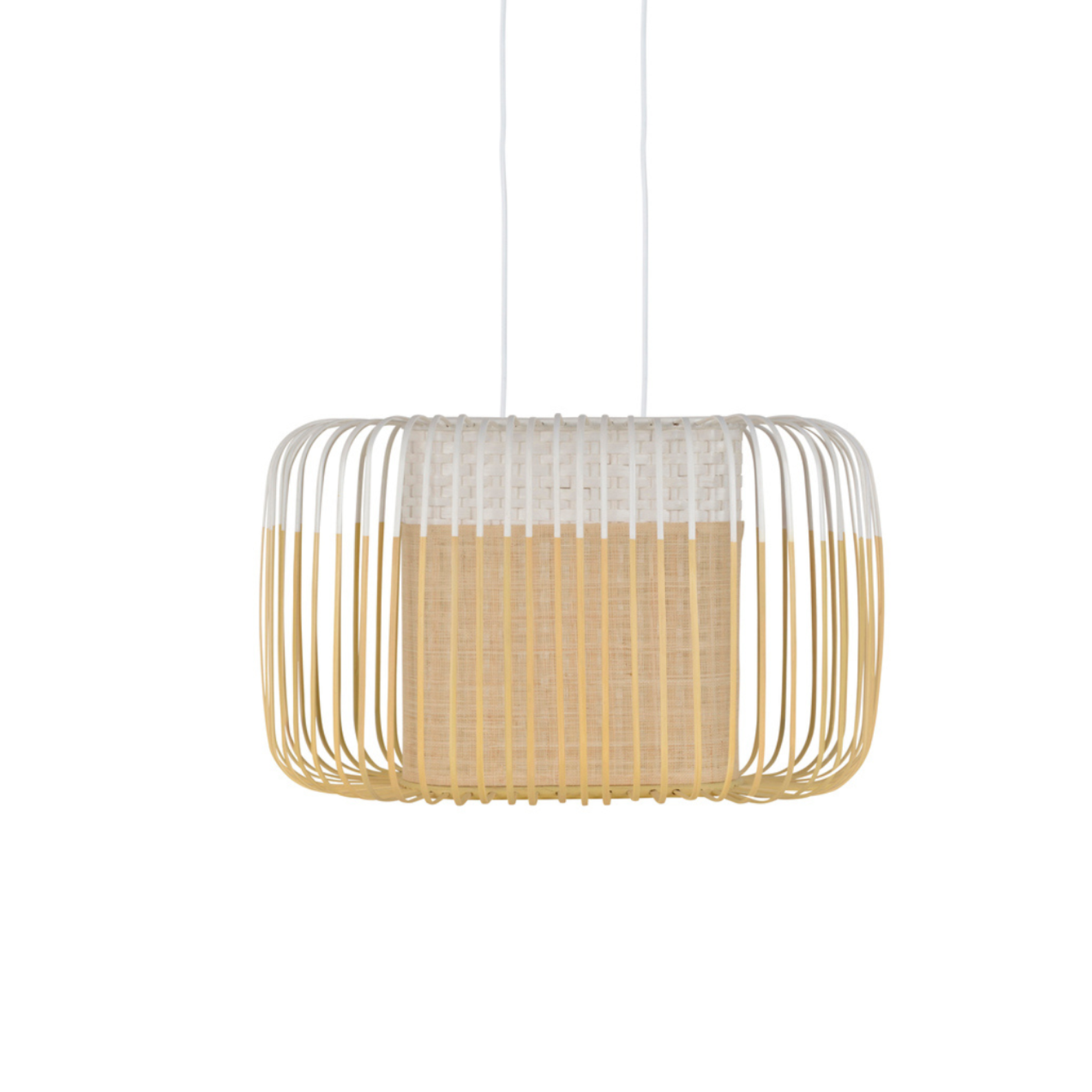 Bamboo oval hanging lamp