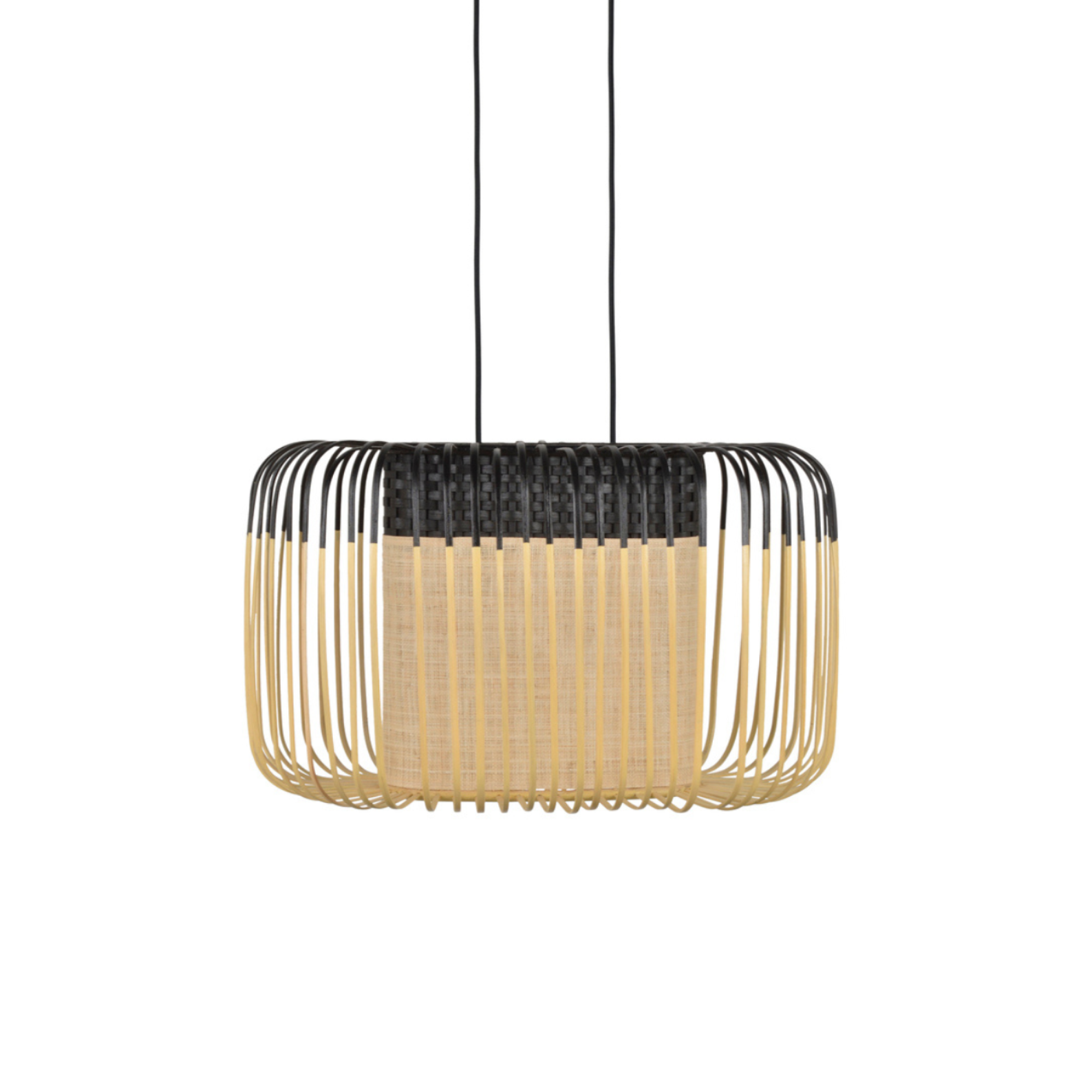 Lampa wisząca owalna BAMBOO czarny