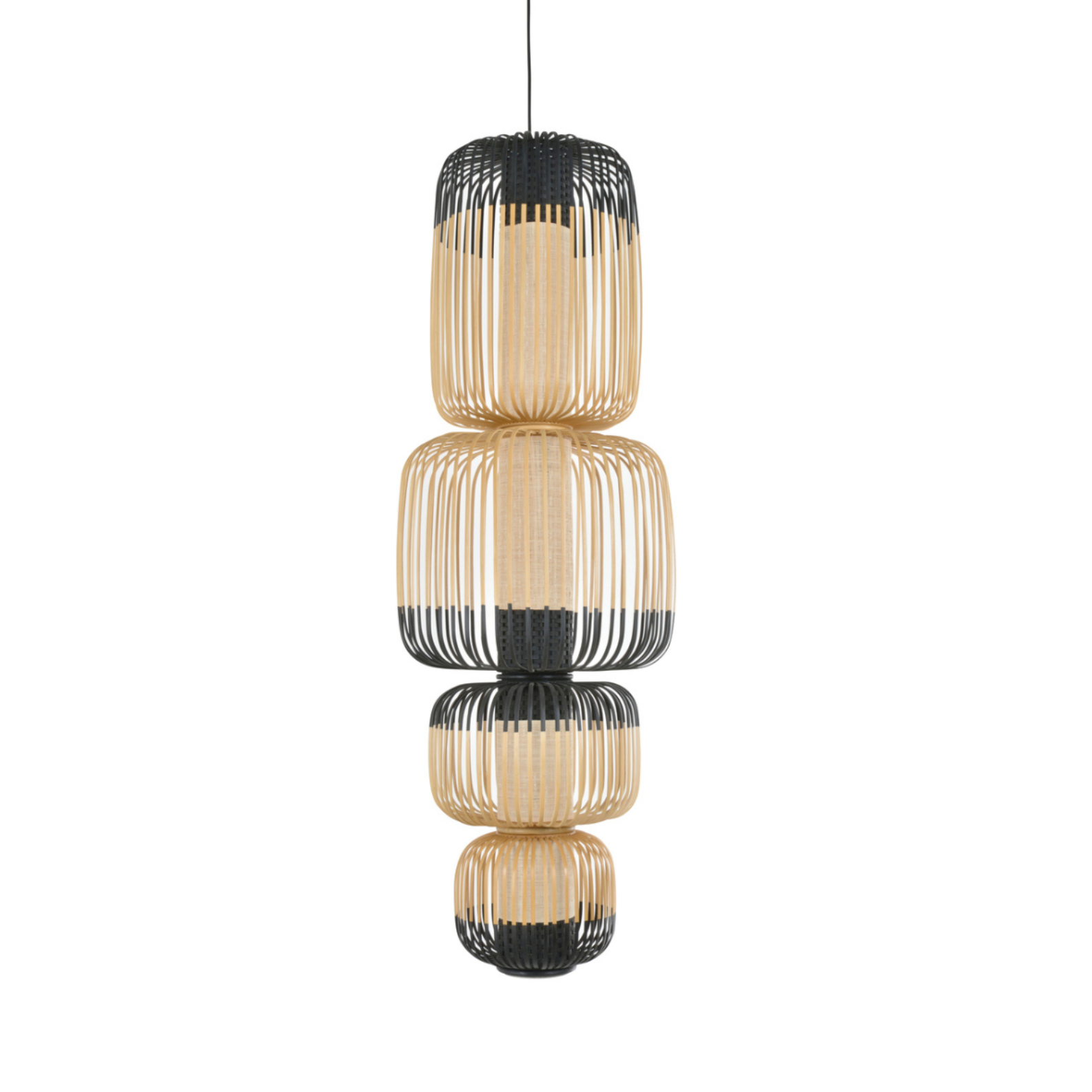 Lampa wisząca 4-punktowa BAMBOO czarny