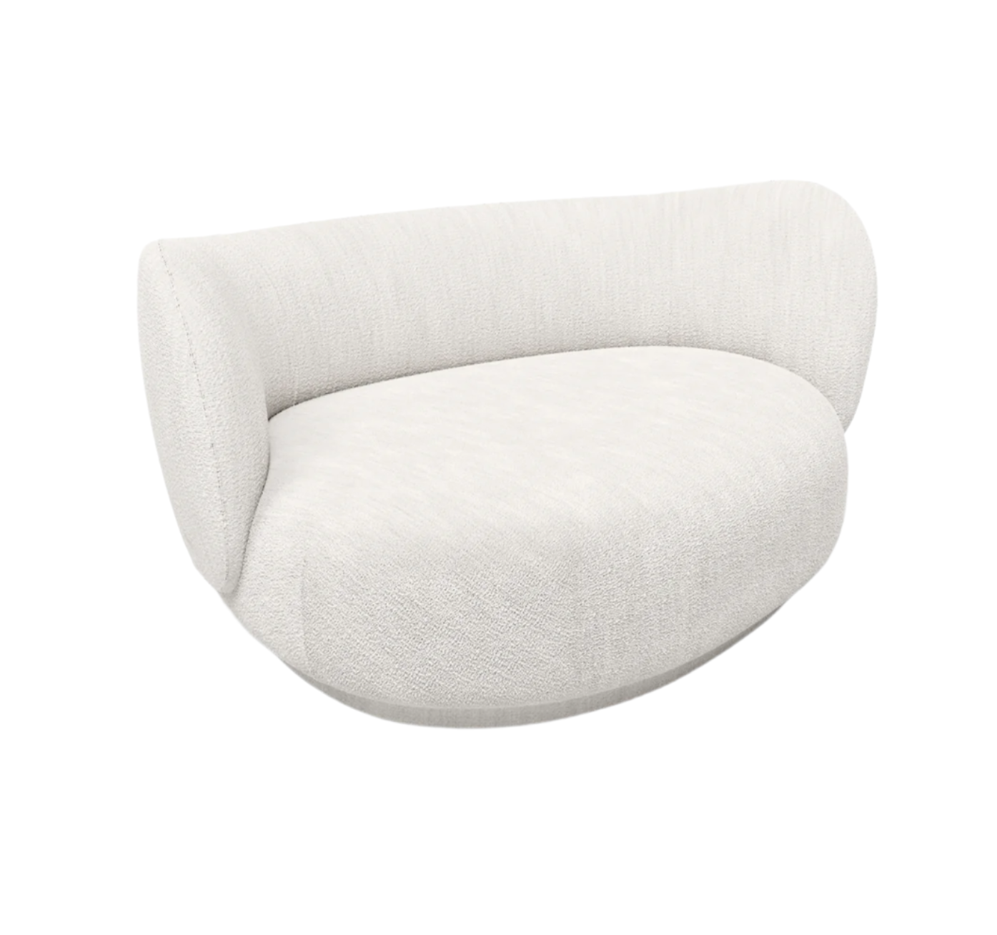 Sofa lewostronna RICO CURVE Boucle złamana biel