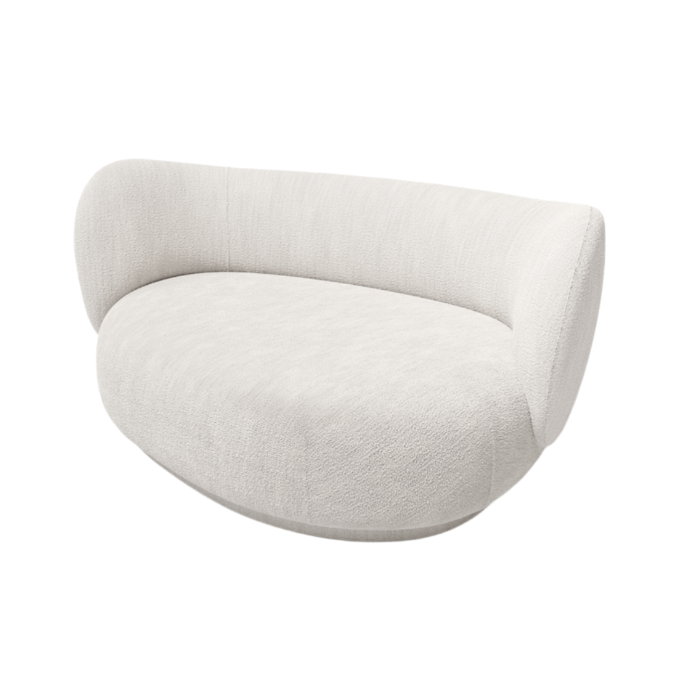 Sofa prawostronna RICO CURVE Boucle złamana biel