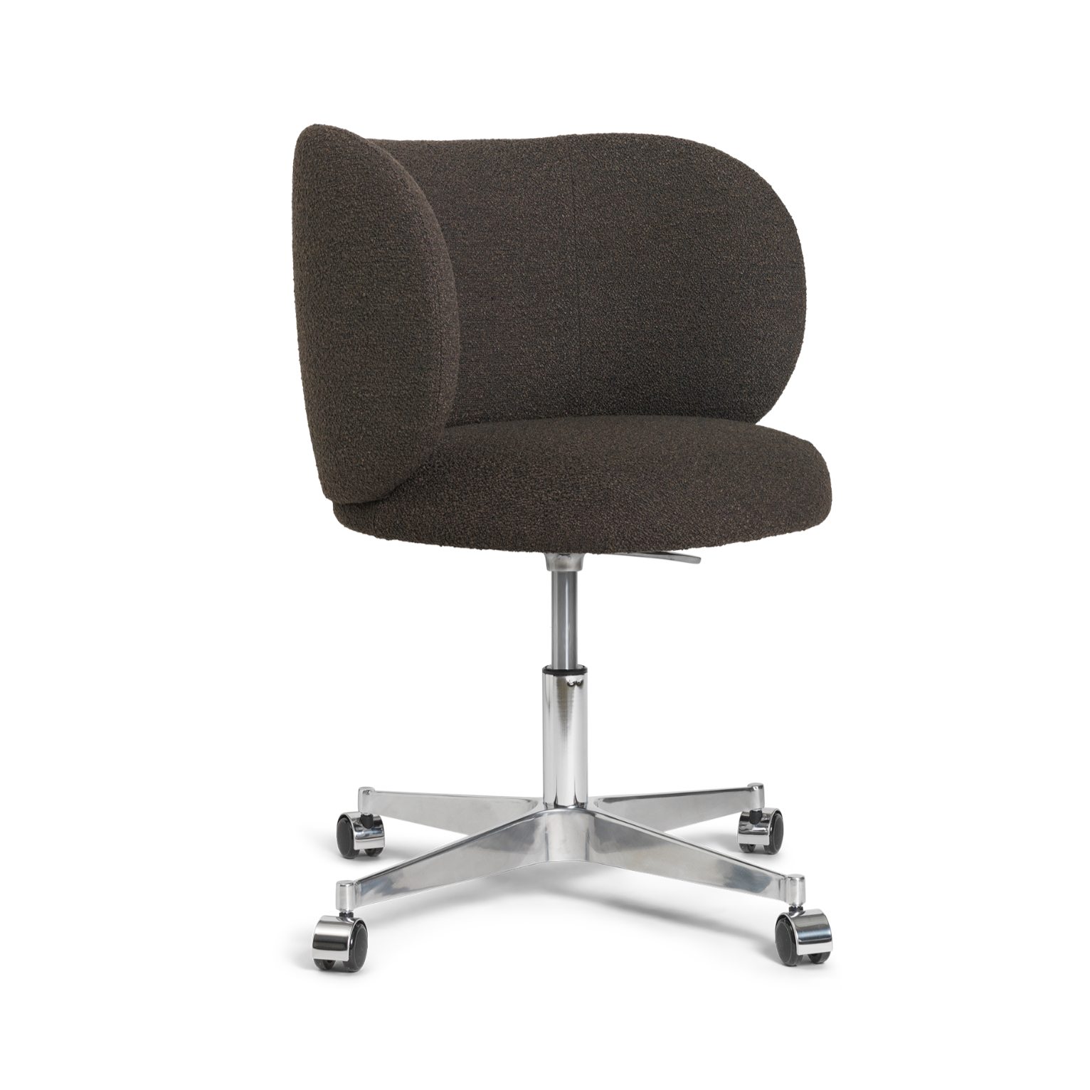 Office chair with Rico Soft Bouclri dark brown armrests