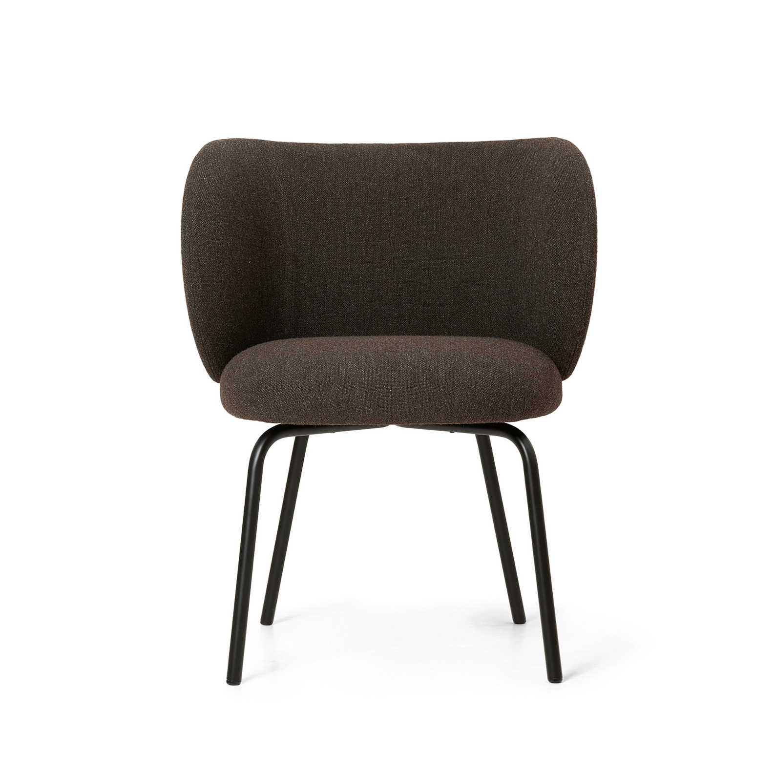 Chair with armrests Rico Hallingdal dark brown with a black base