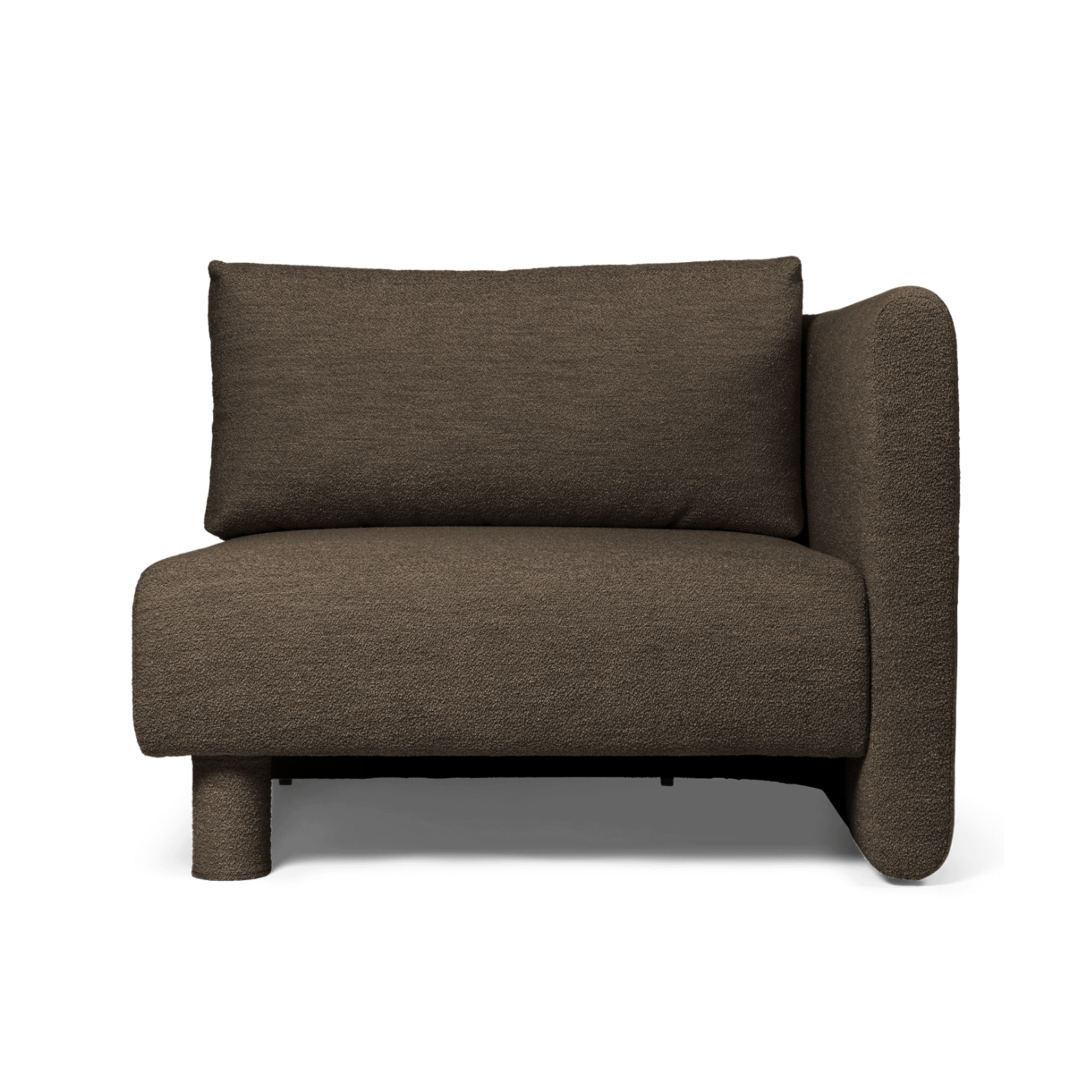 Sofa modułowa DASE - element prawostronny Soft Bouclé ciemny brązowy