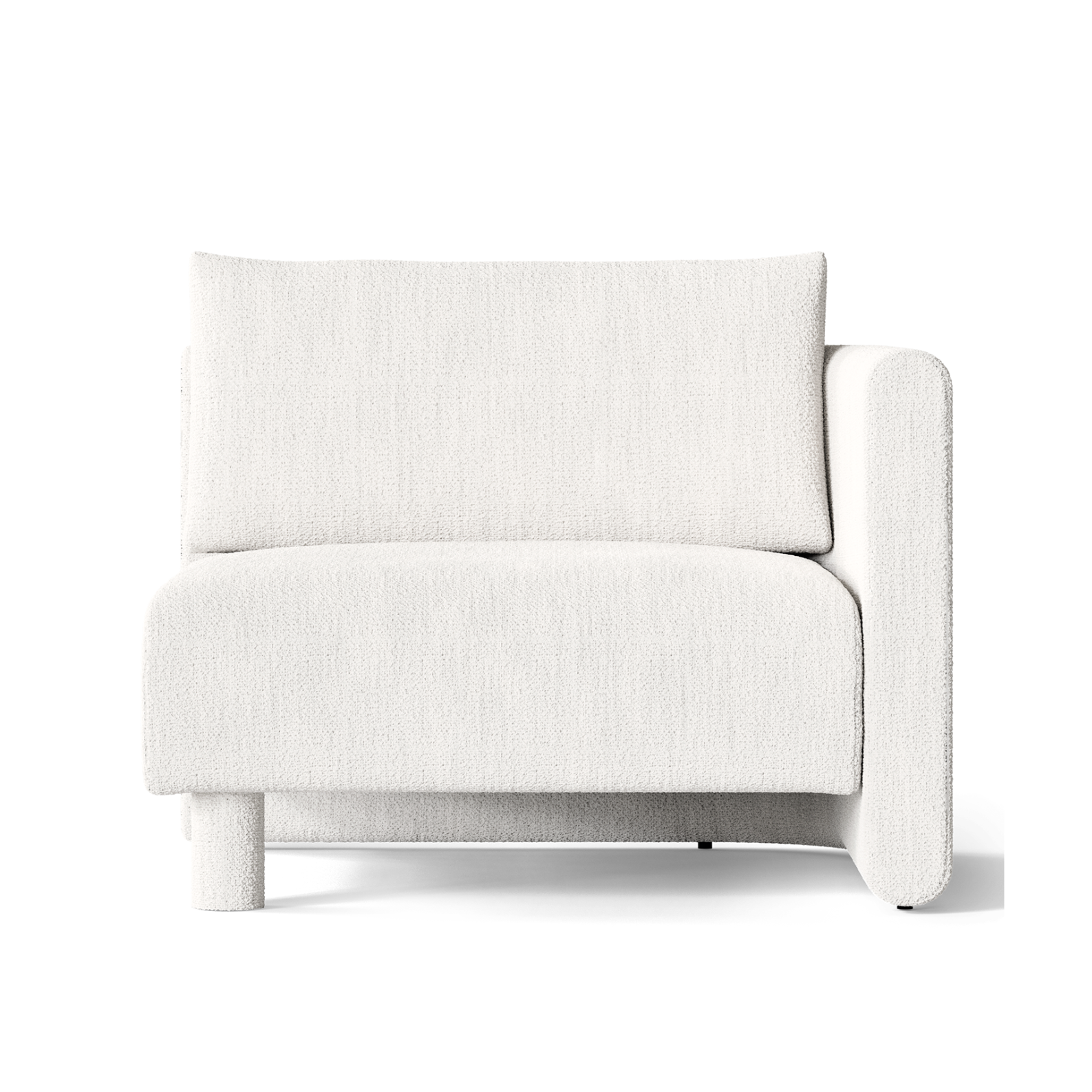 Dase modulares Sofa - Bouclé rechts -gehandeltes Element gebrochen weiß