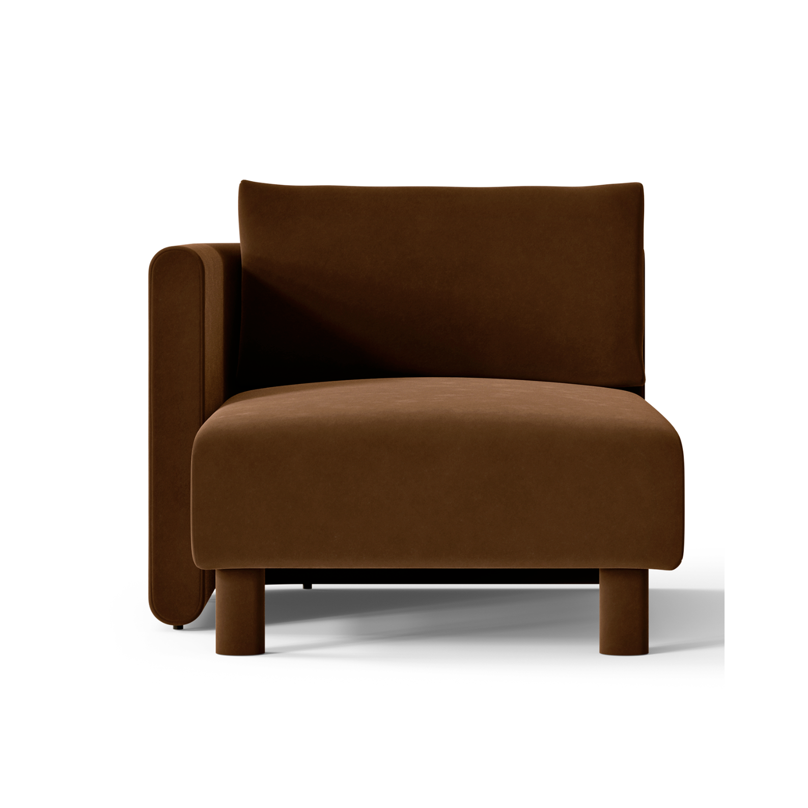 Dase modulares Sofa - Links -Hand -Chaise reichhaltiges Velvet Brown