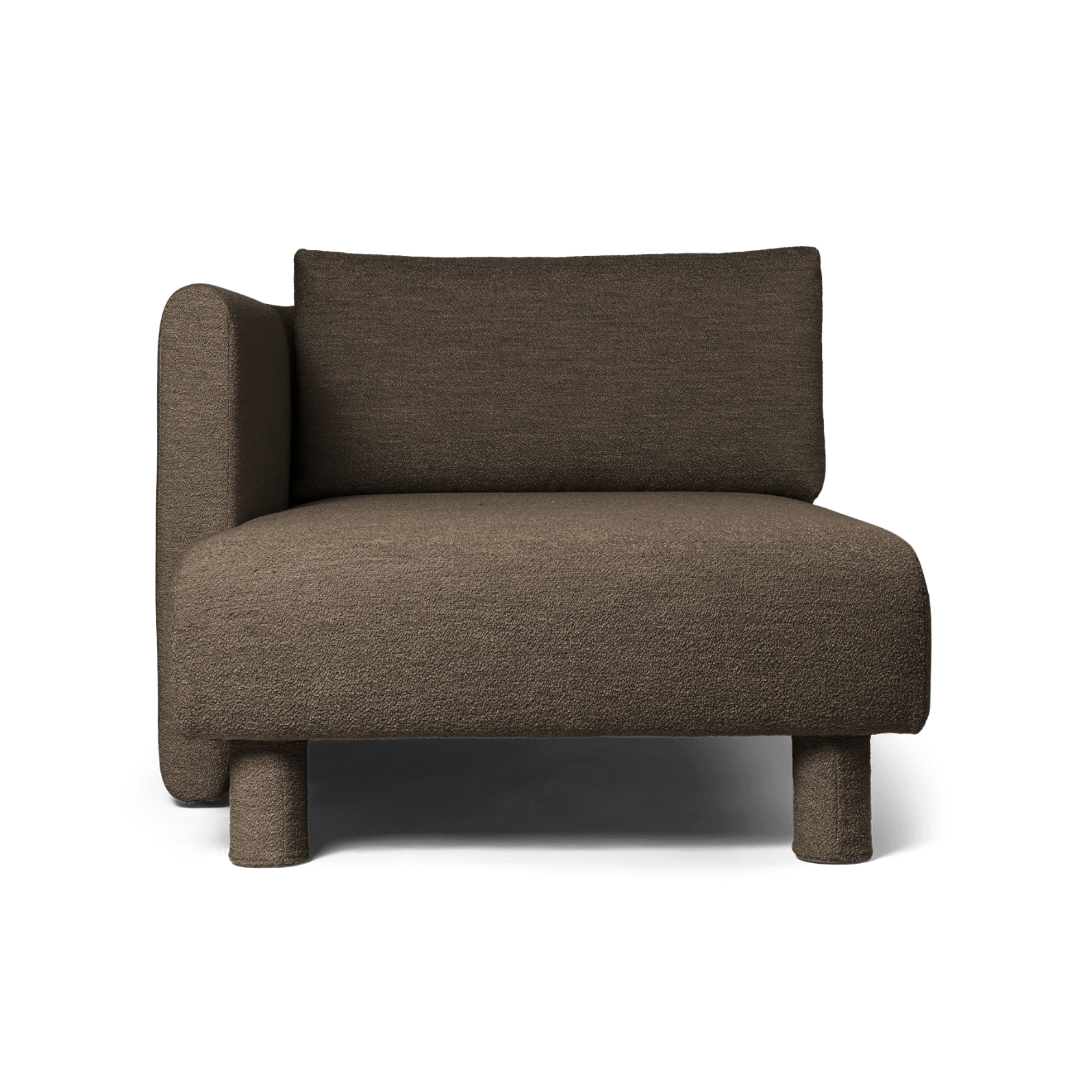 Sofa modułowa DASE - szezlong lewostronny Soft Bouclé ciemny brązowy