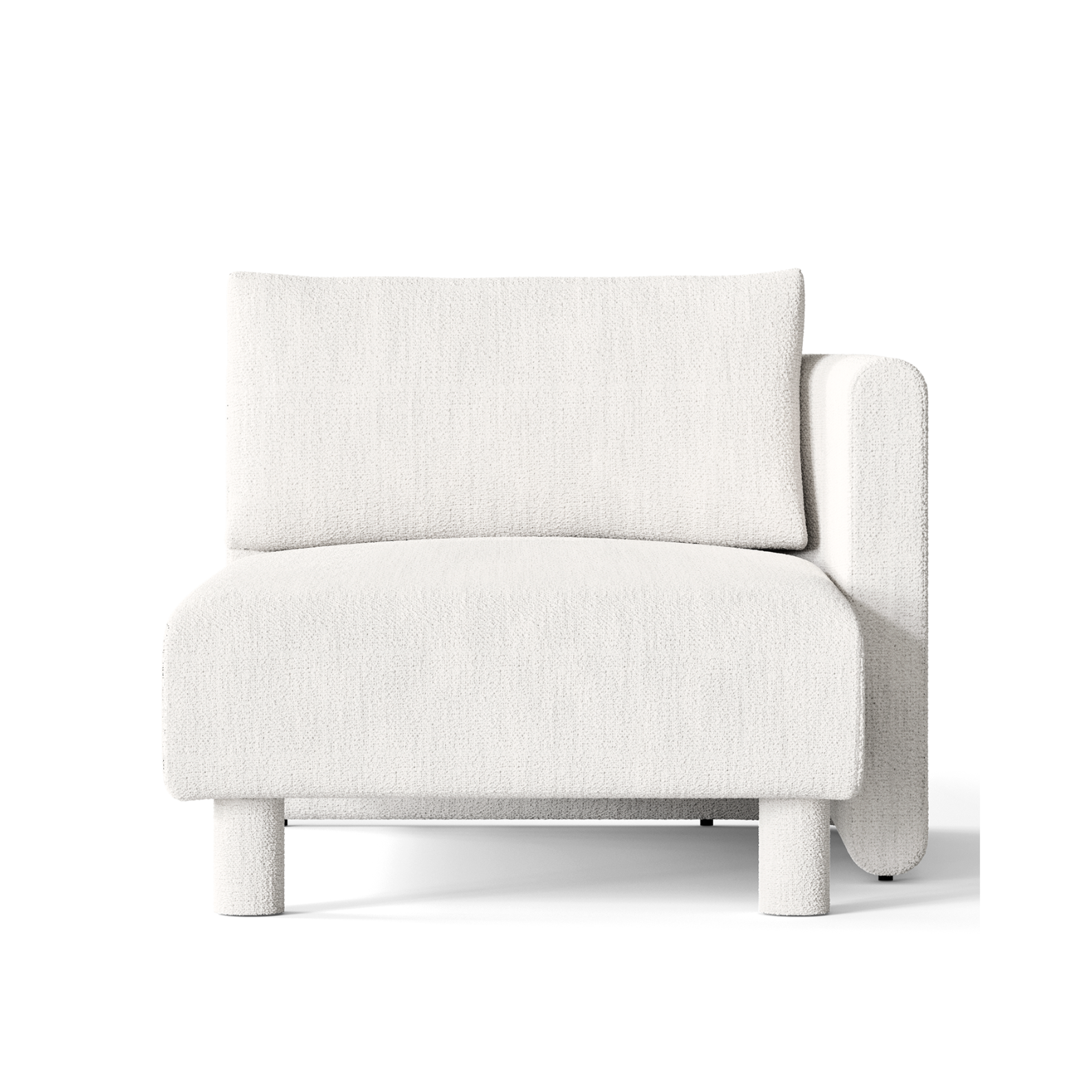 Dase modulares Sofa - rechts gebrochenes Bouclé White