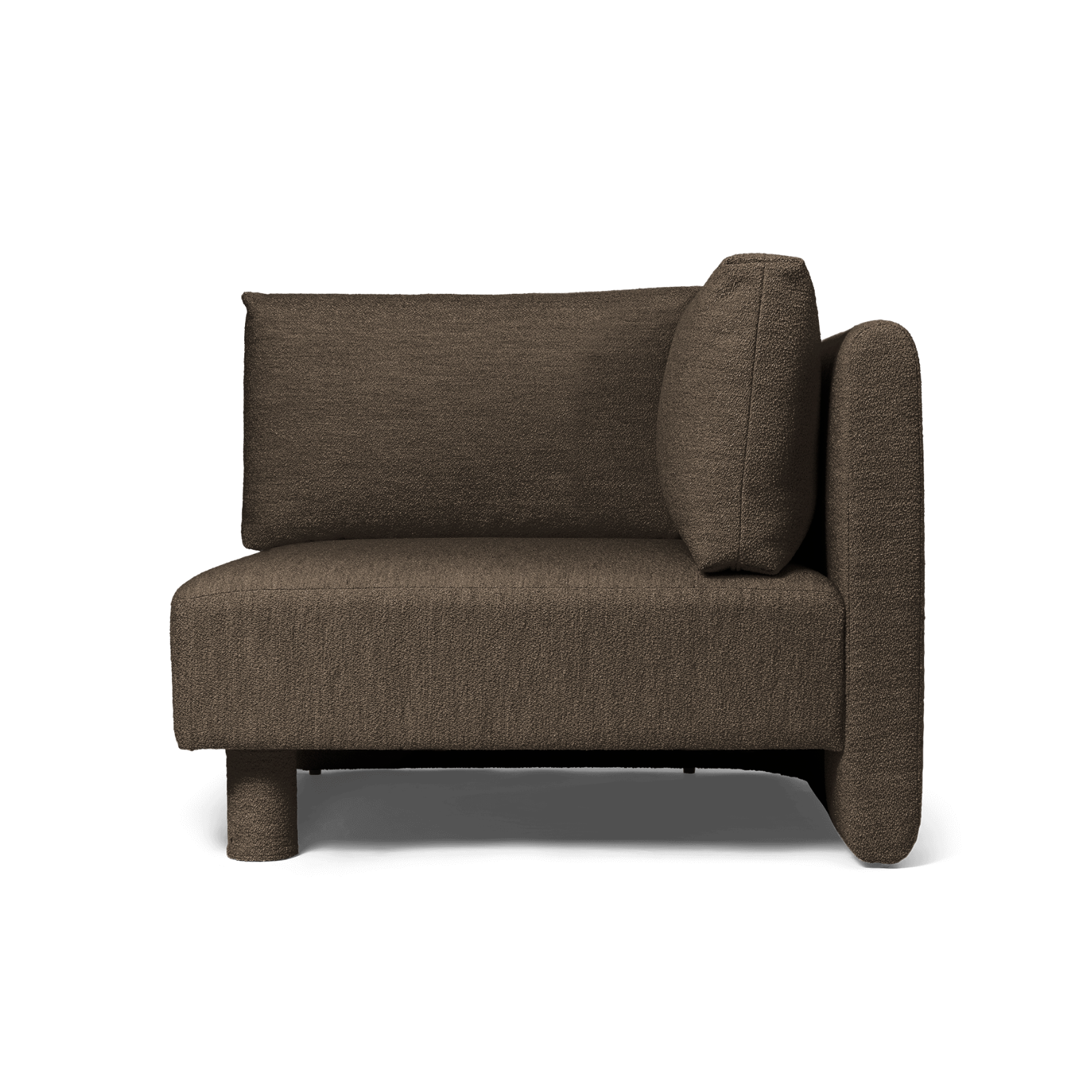 Sofa modułowa DASE - element narożny Soft Bouclé ciemny brązowy