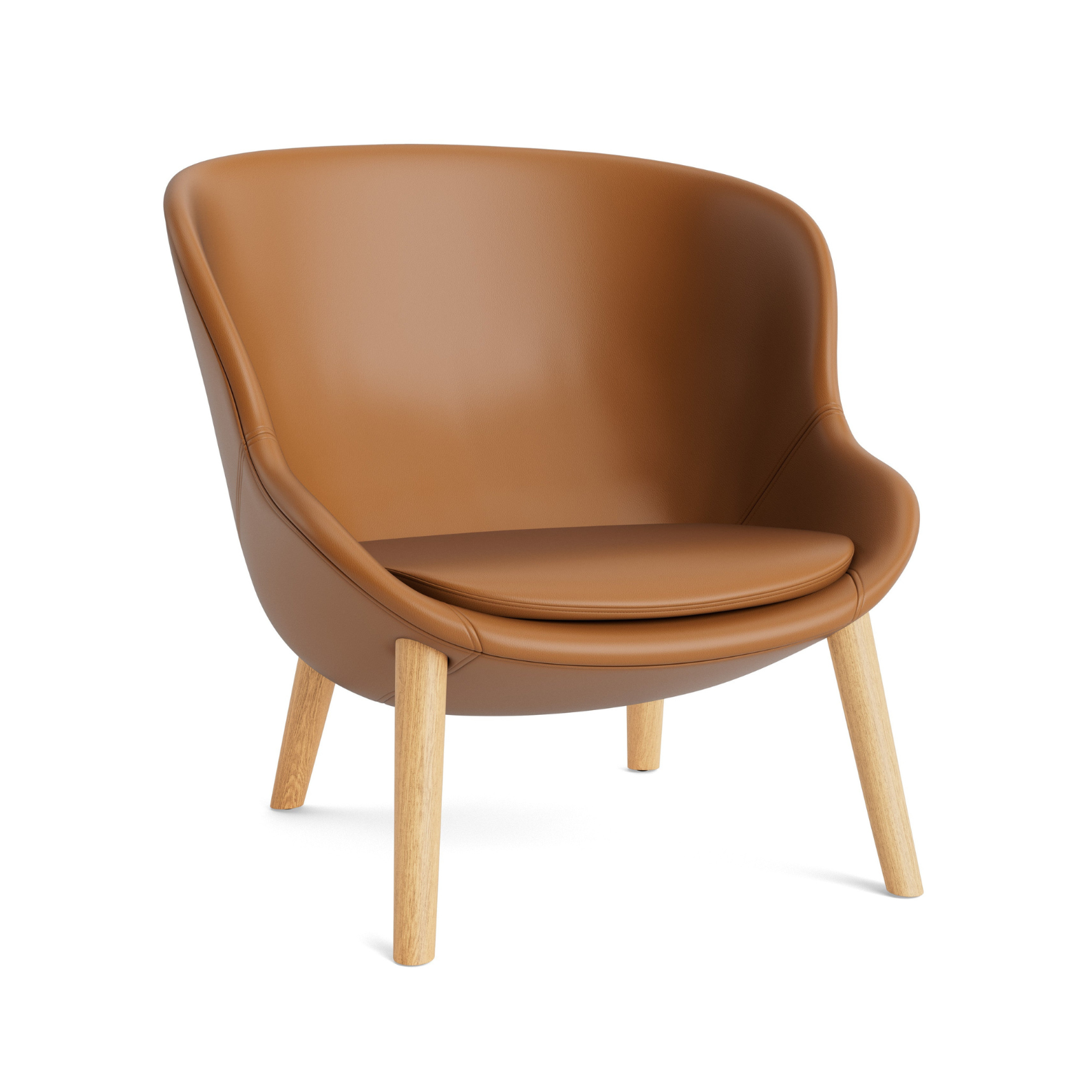 Hyg Low armchair with an oak base