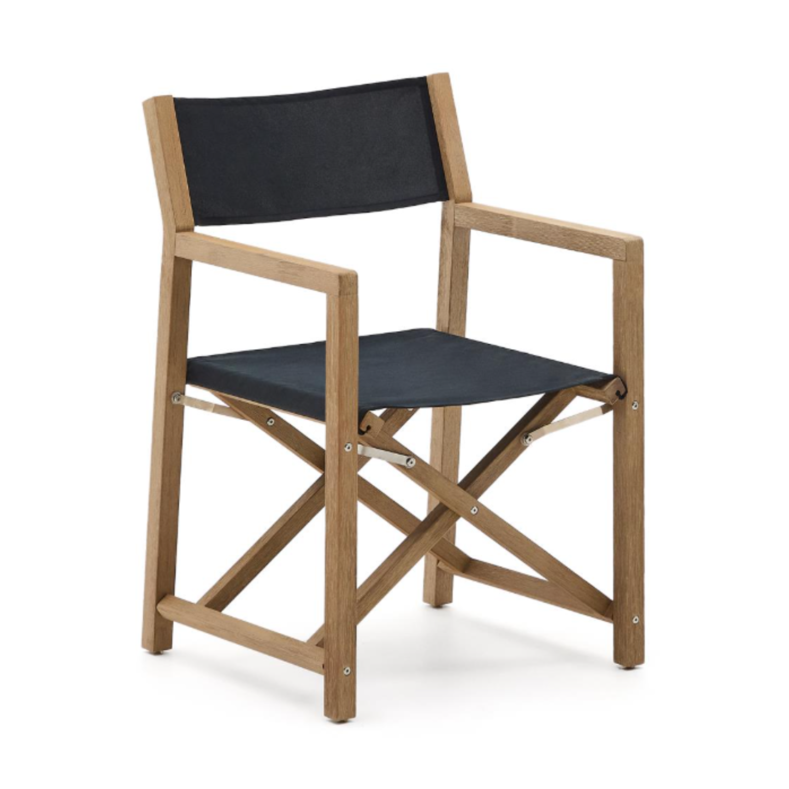 Vilara Black External Chair with an acacia base