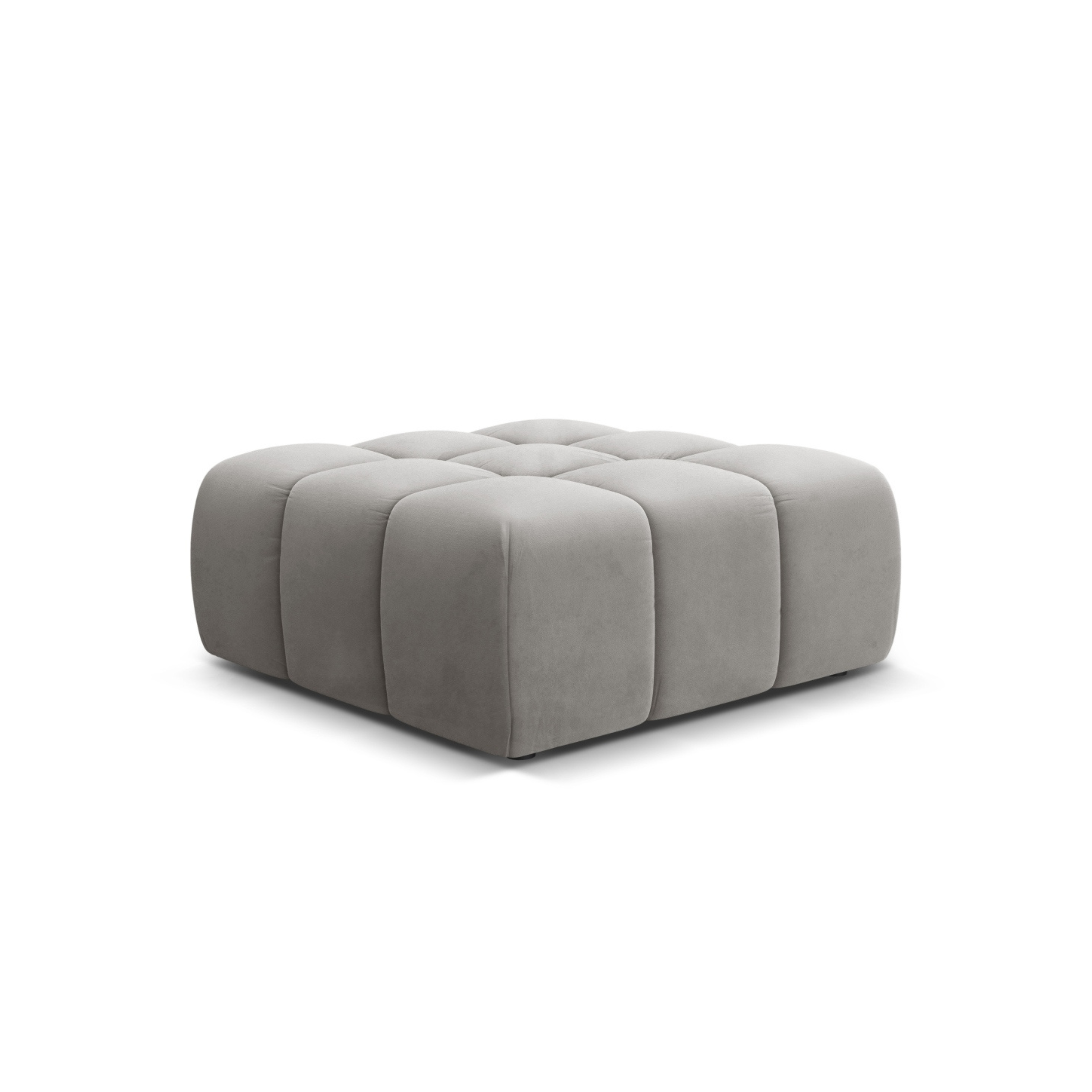 Gray Velvet Pouf AGAVE