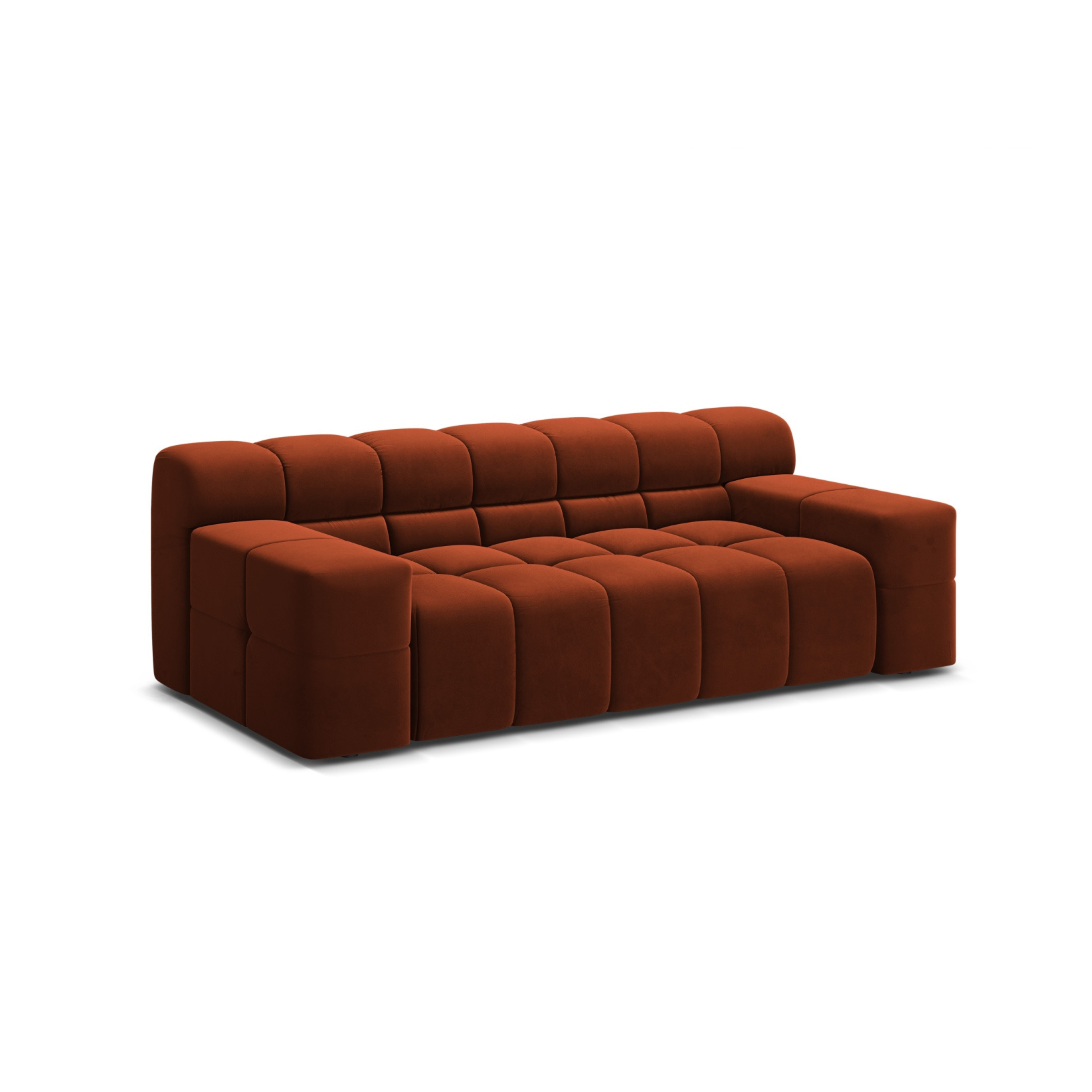 Sofa aksamitna 2-osobowa AGAVE ceglasty