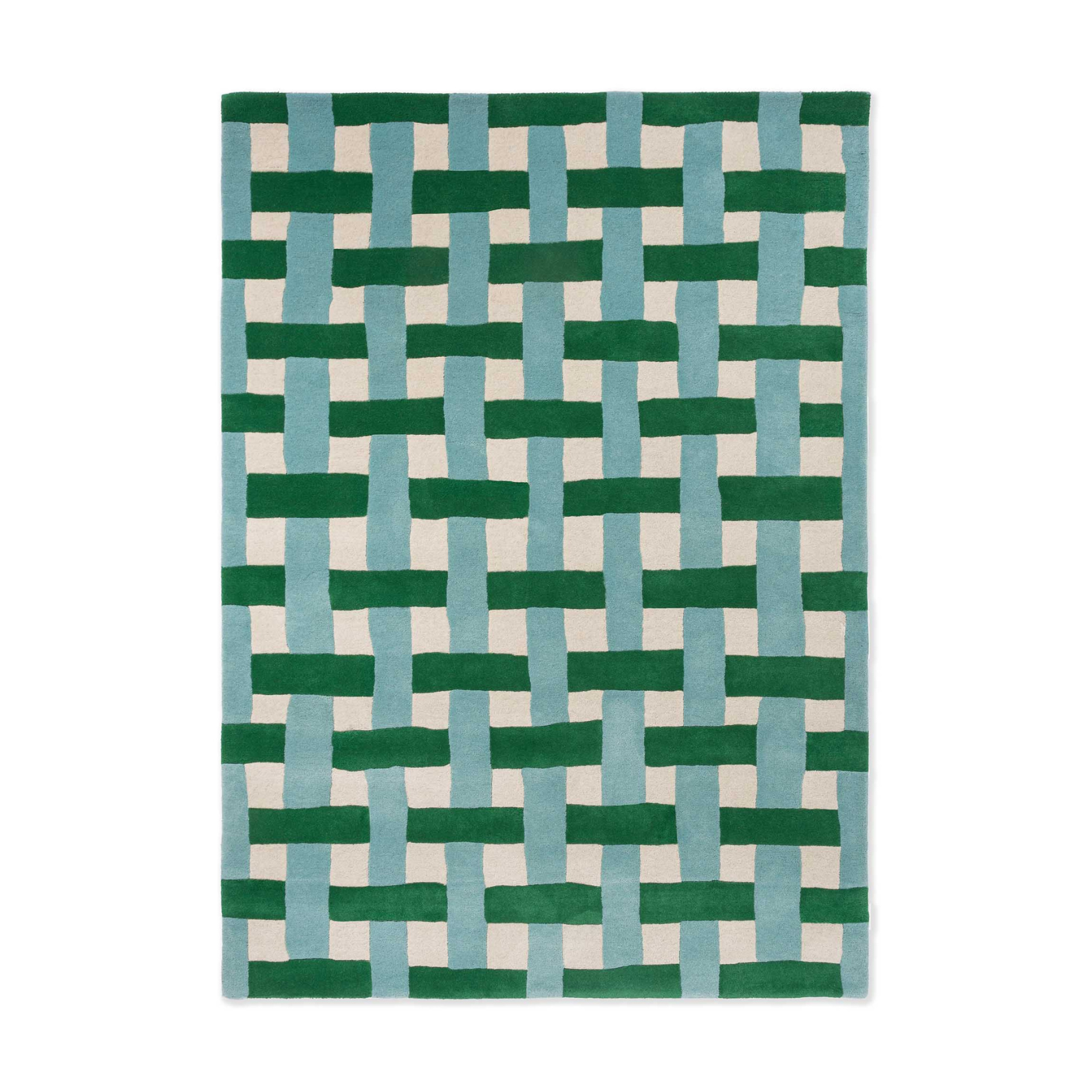 BASKETWEAVE EMERALD AQUAMARINE Teppich grün-blau