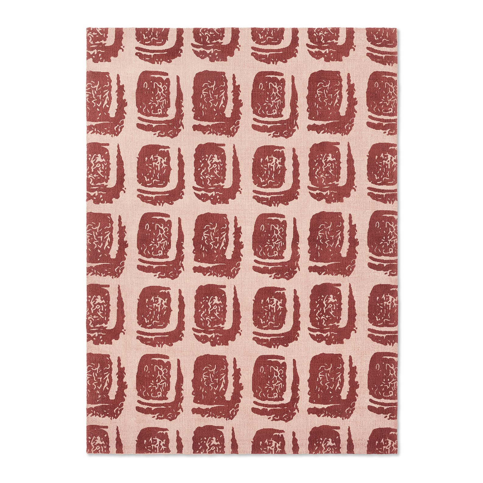 Dywan WOODBLOCK różowo-bordowy