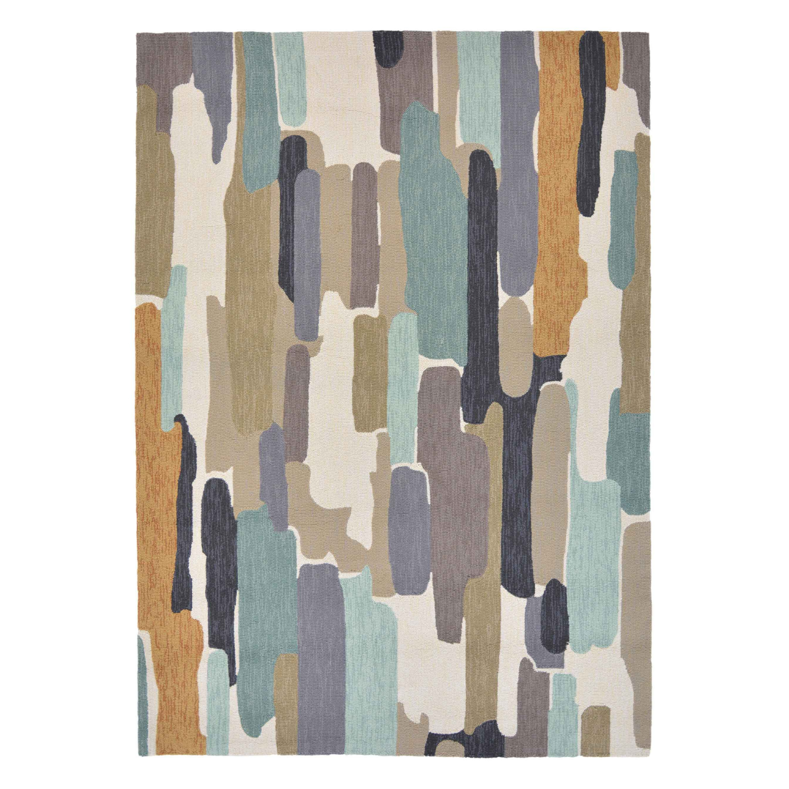 TRATTINO SEA GLASS Outdoor Teppich beige-blau