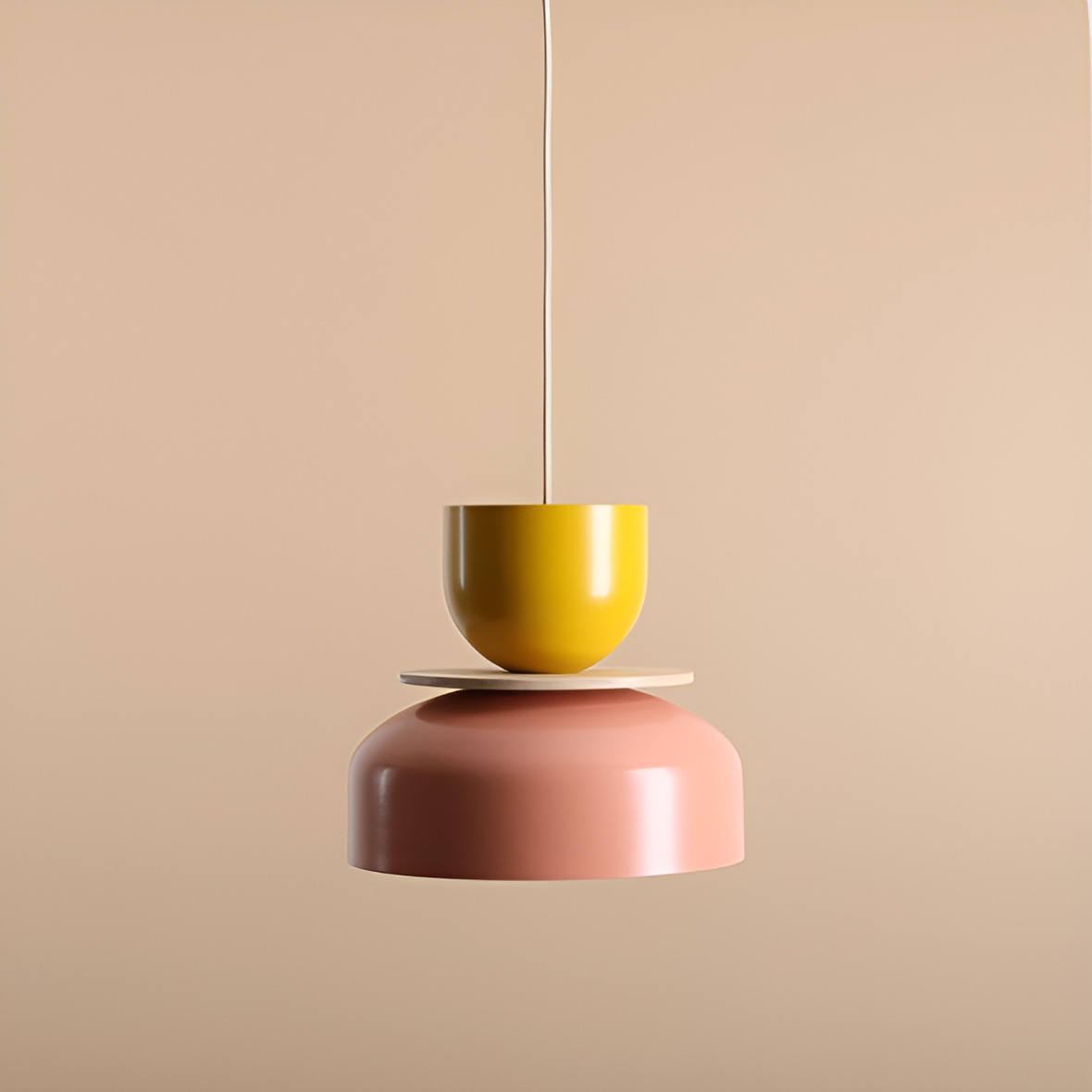 Lampa wisząca UTO żółty z koralowym