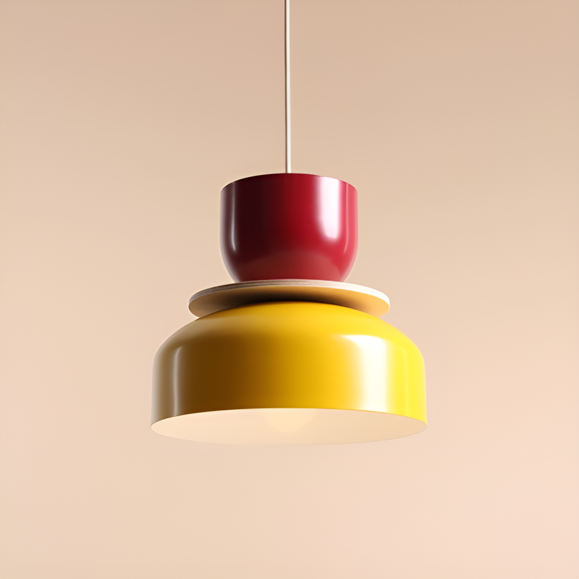 Lampa wisząca UTO bordowy z żółtym