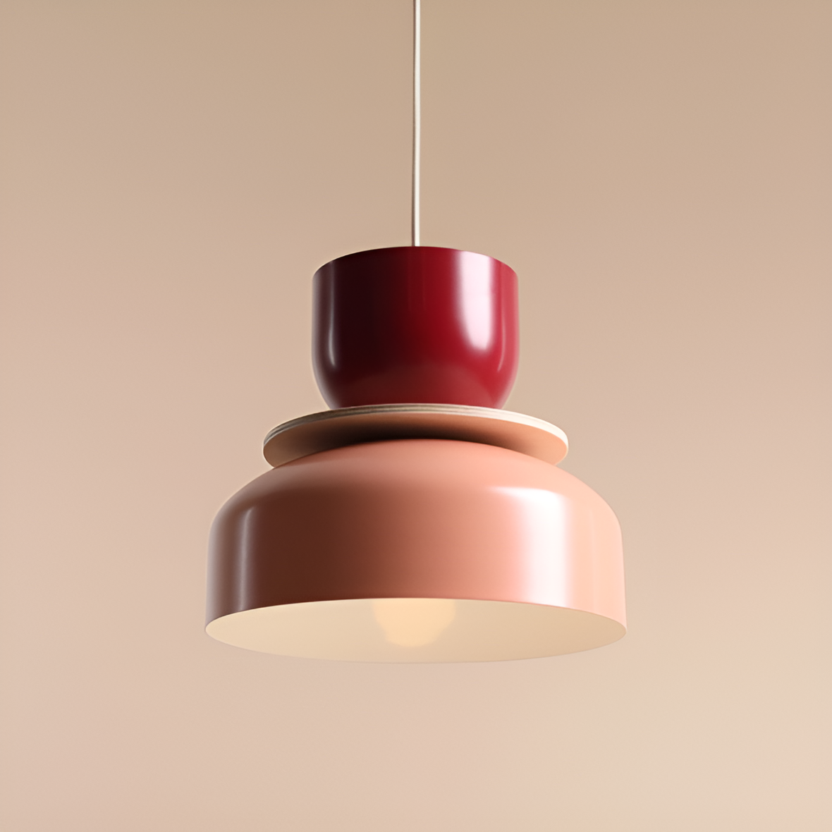 Lampa wisząca UTO bordowy z koralowym
