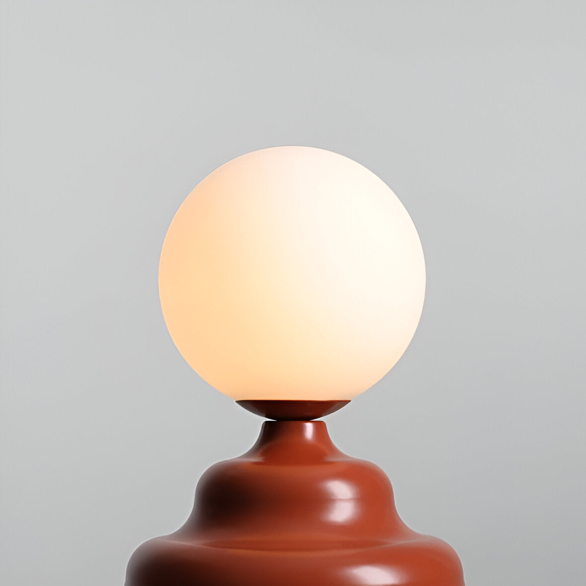 Lampa stołowa ze szklanym kloszem FALA ceglany