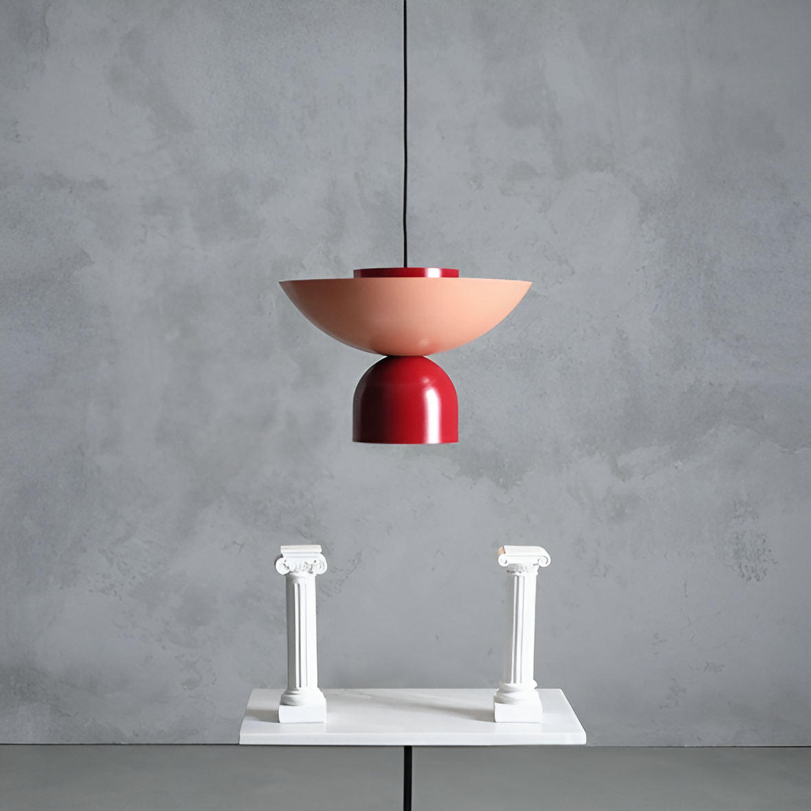 Lampa wisząca ILIA koralowy z czerwonym