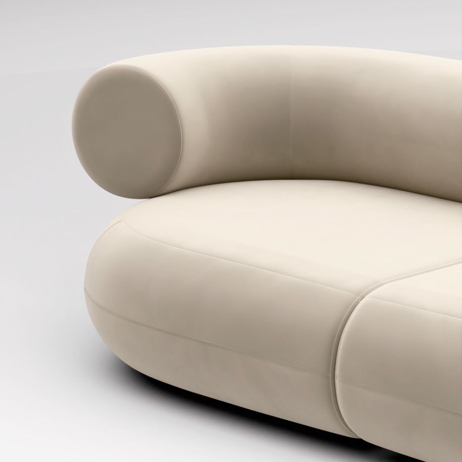 L -shaped modular corner Fat Upholstered [Julia] [Amelia SPR]