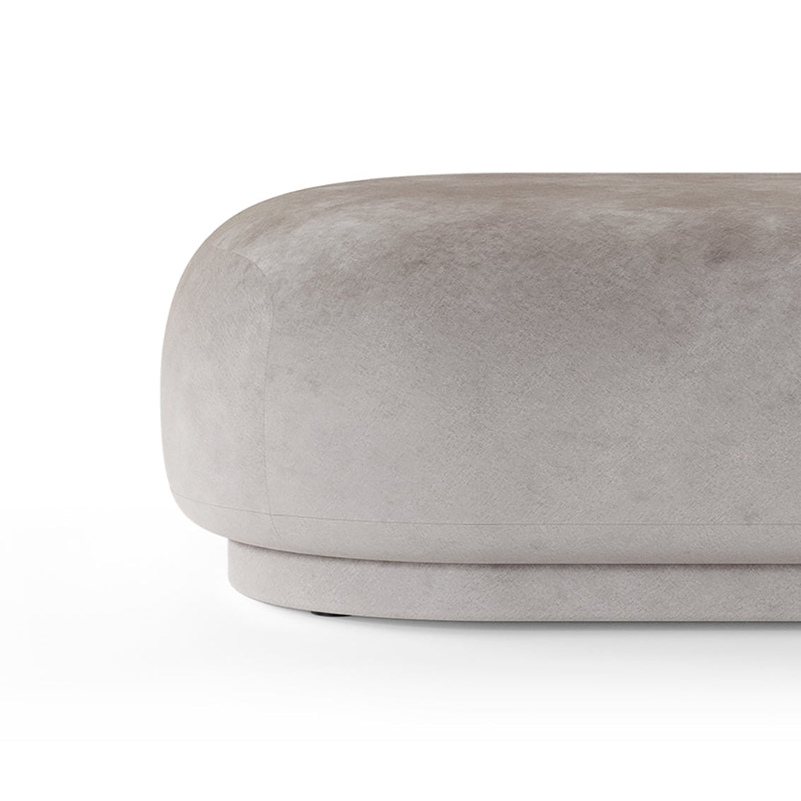 Rico faded velvet gray ottoman