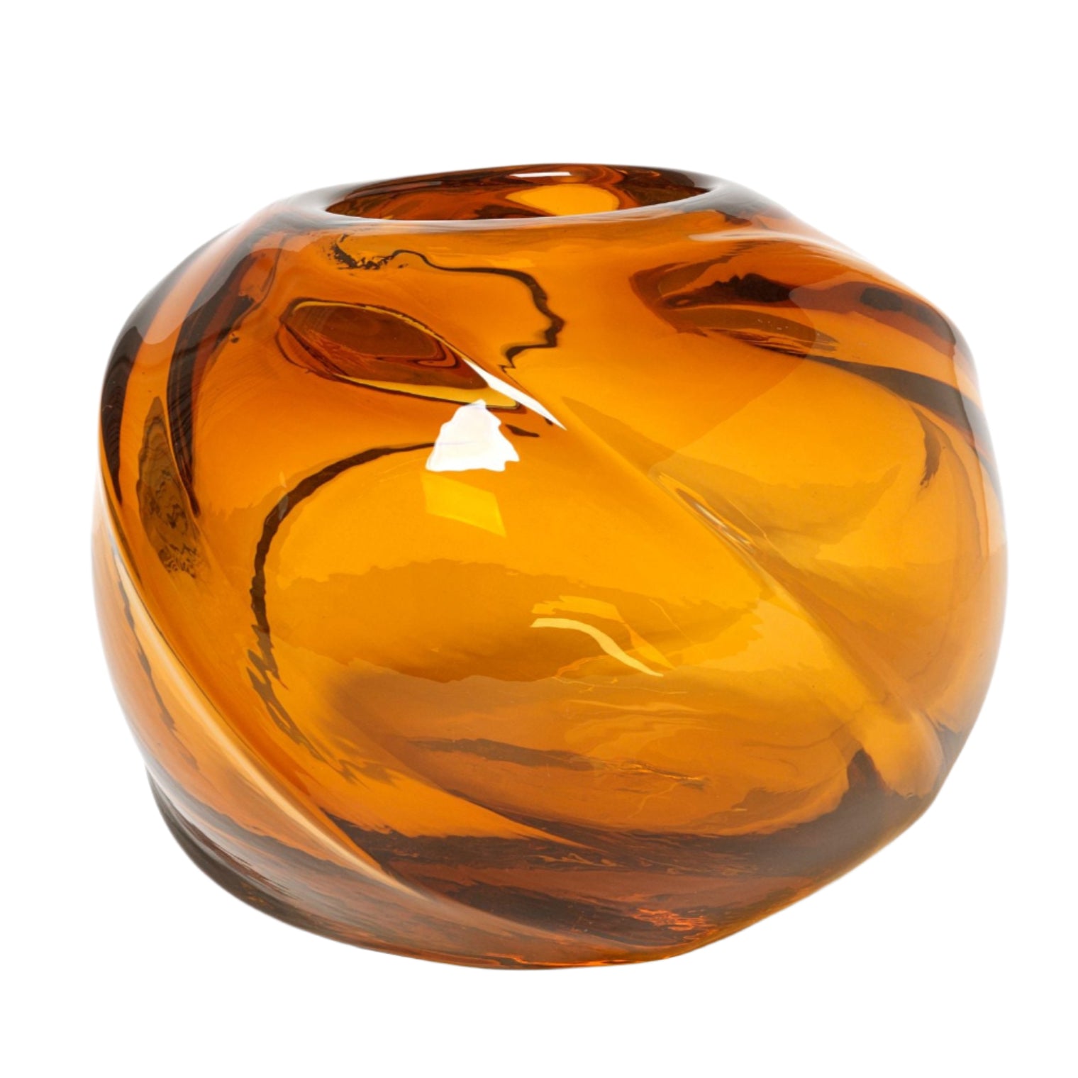 Wazon WATER ROUND SWIRL bursztynowy