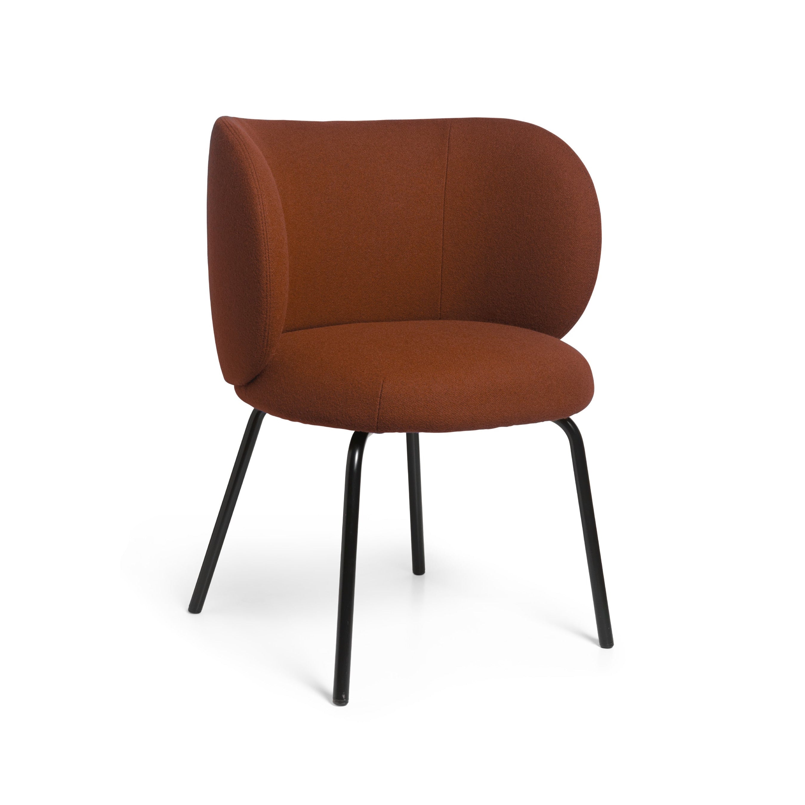 Chair with armrests Rico tonus rust brown with a black base