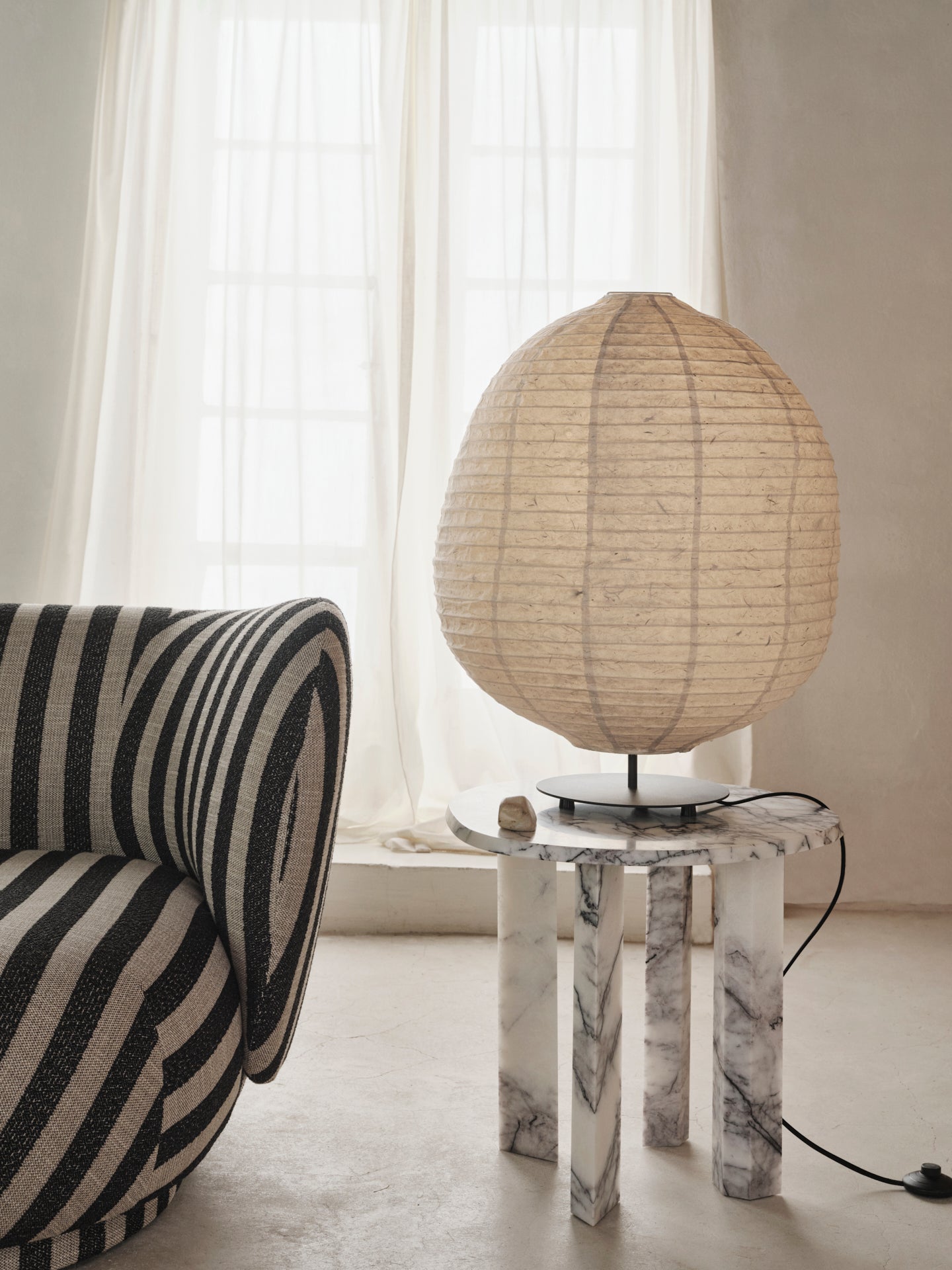 Lampa podłogowa KURBIS LOW papier Washi