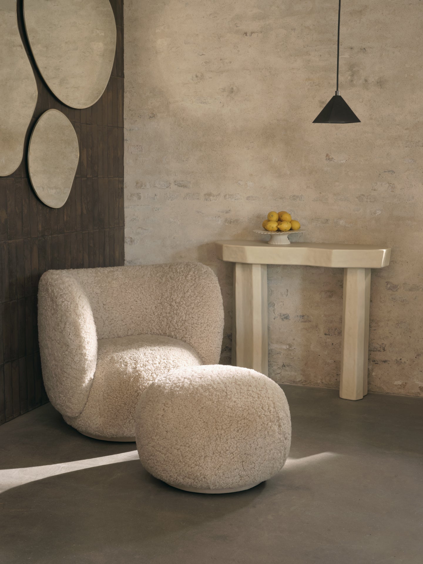 Fotel RICO LOUNGE Sheepskin kremowy