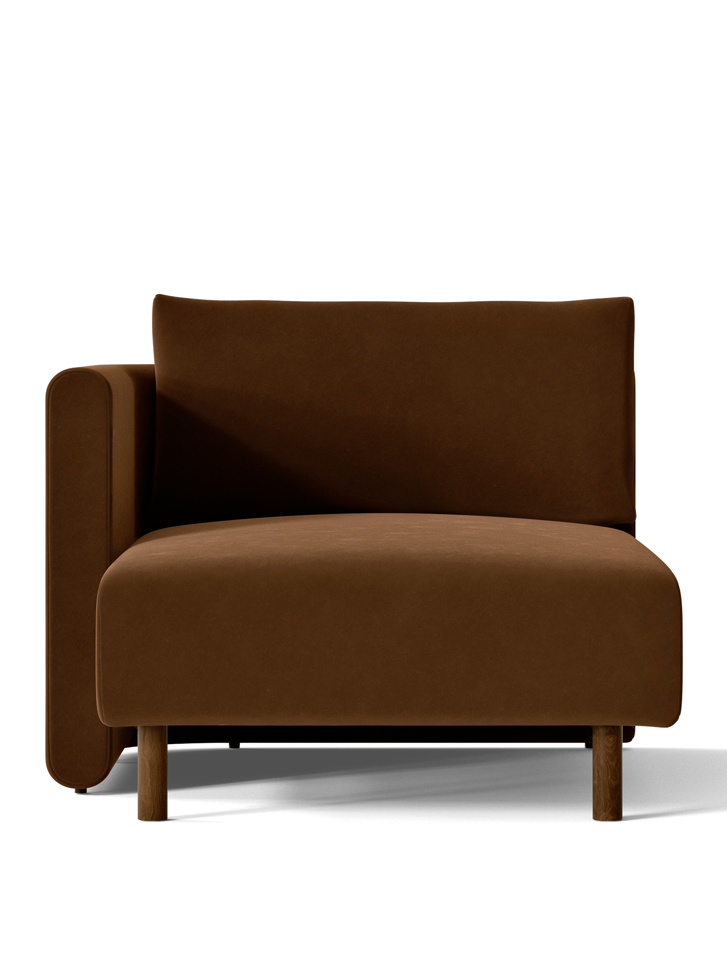 Dase modular sofa - left -hand chaise rich velvet brown