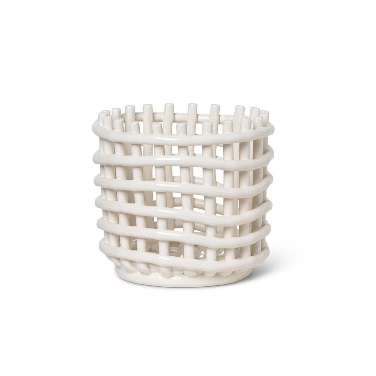 Ceramic basket Basket white