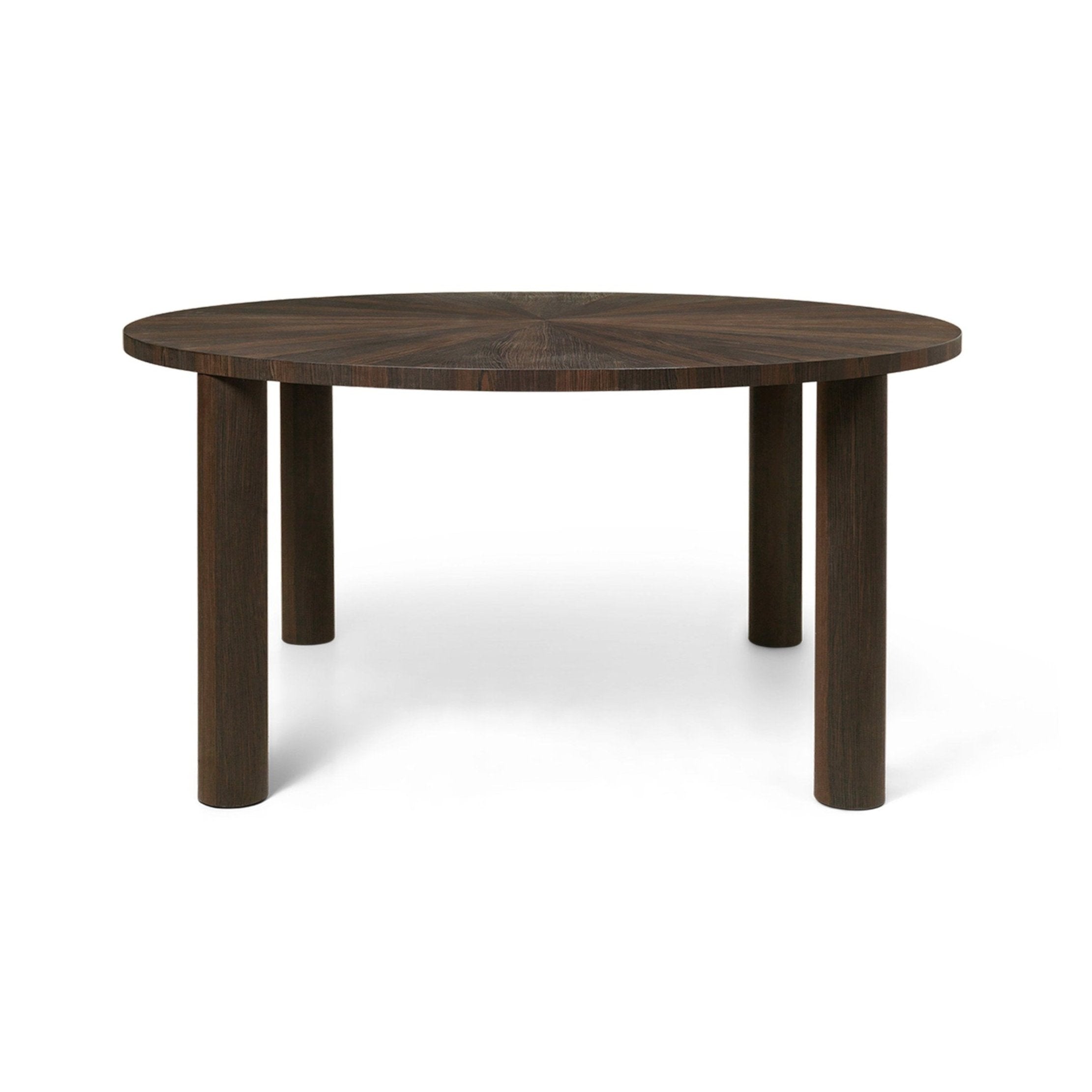 Round table Dark brown oak veneer