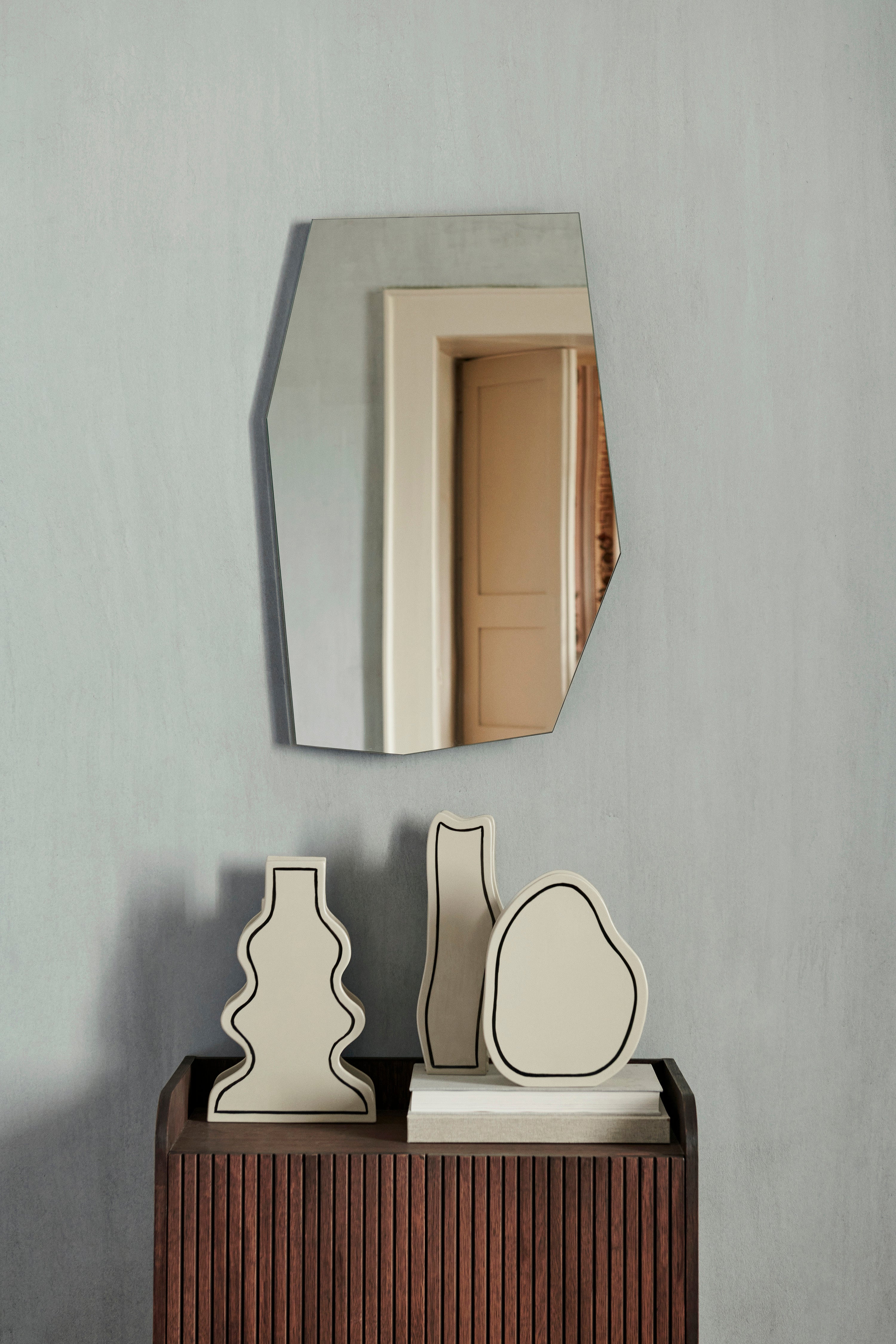 Wazon PASTE VASE CURVY złamana biel z czarnym wzorem