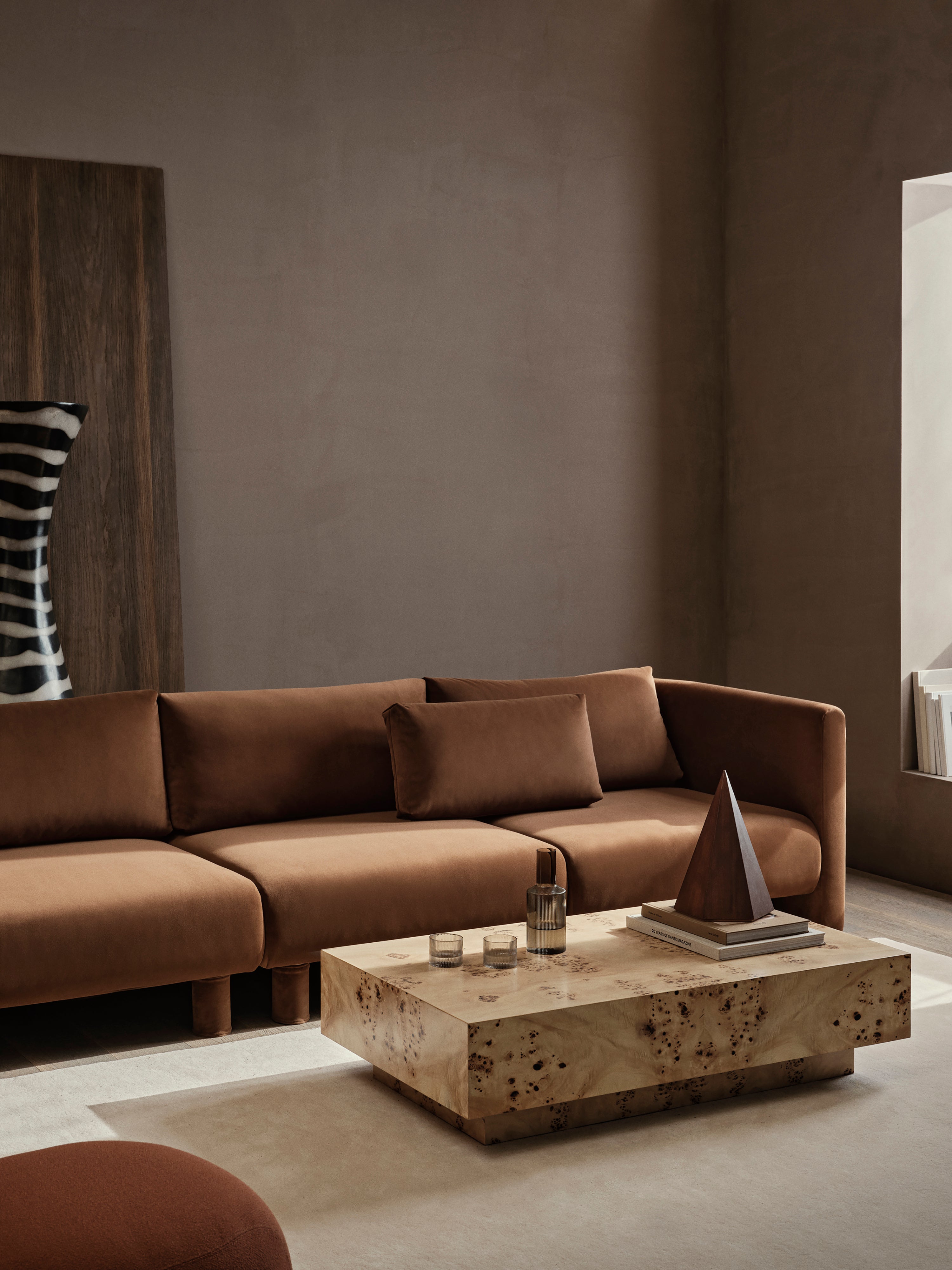 Sofa modułowa DASE - szezlong prawostronny Rich Velvet brązowy