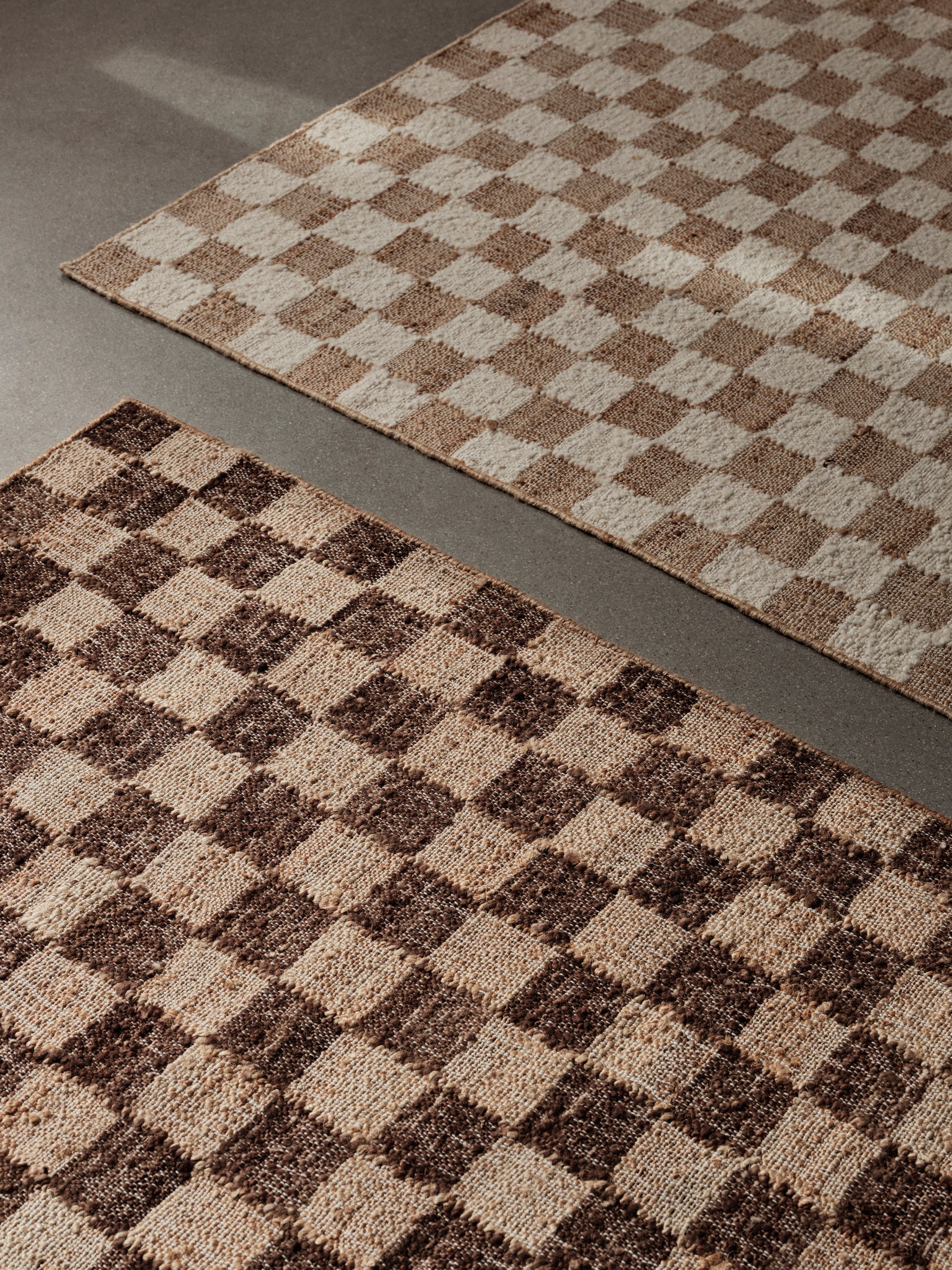 Woll-Jute-Teppich CHECK braun 