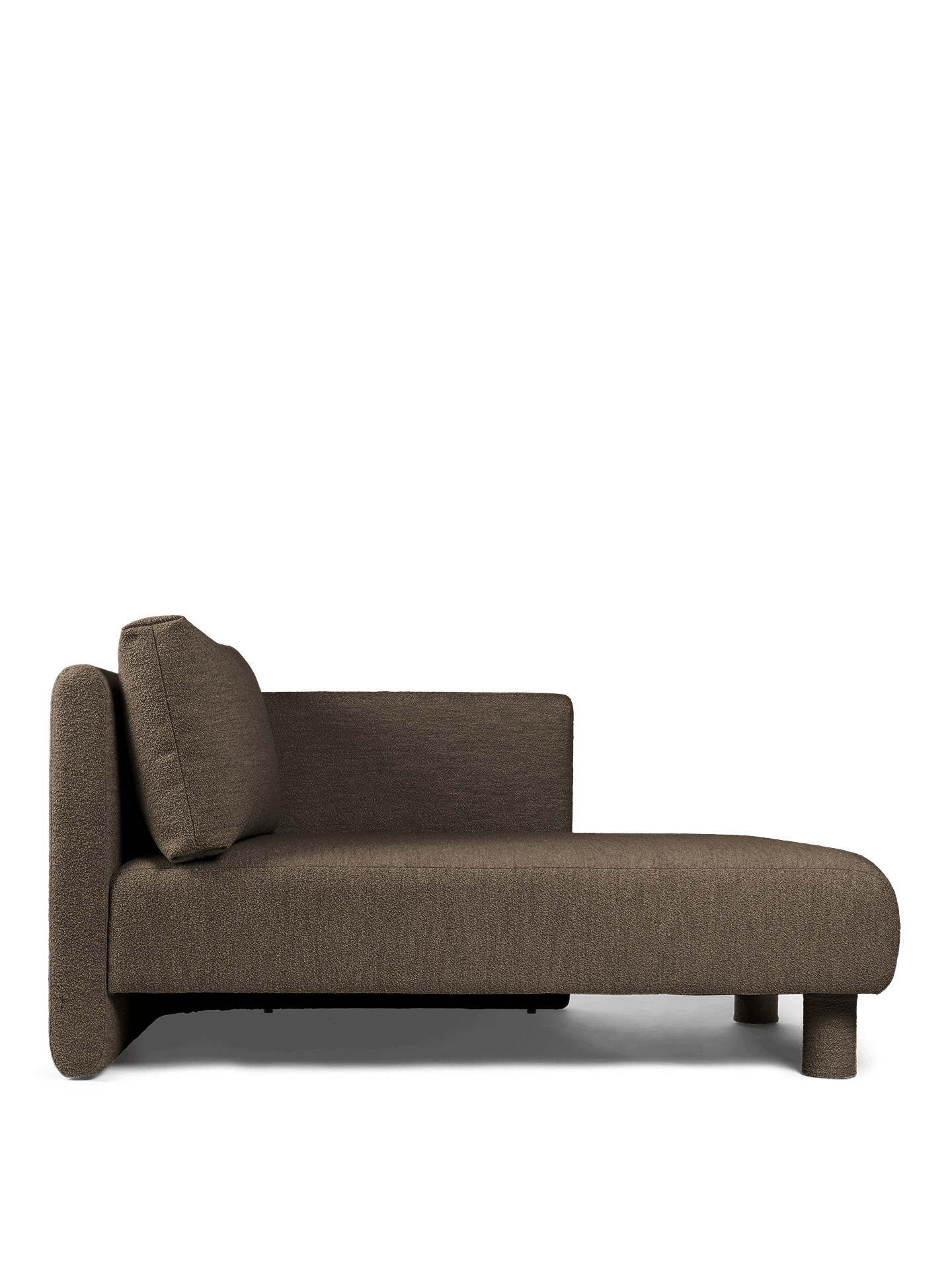 Sofa modułowa DASE - szezlong prawostronny Soft Bouclé ciemny brązowy