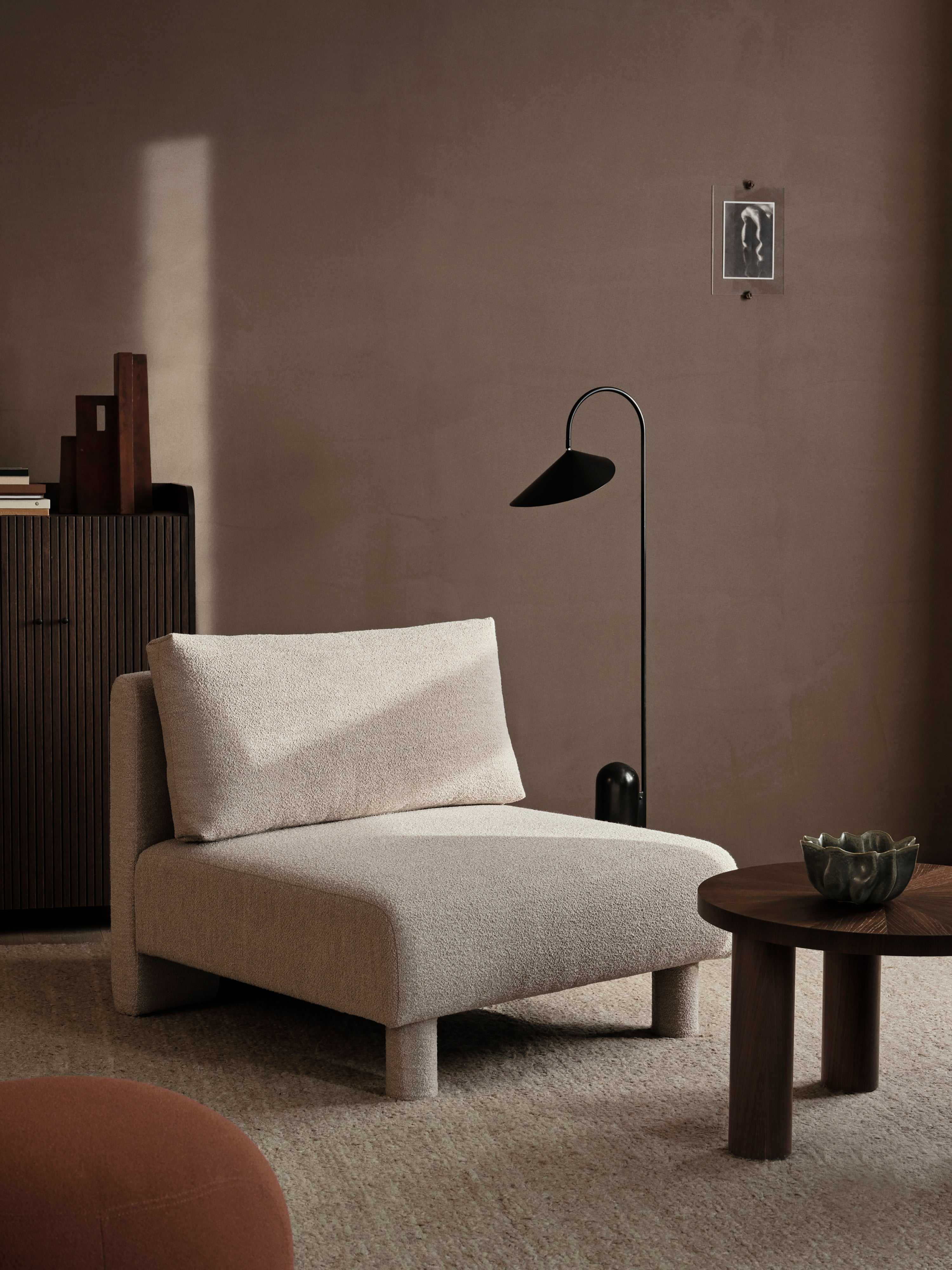 Sofa modułowa DASE - element środkowy Soft Bouclé beżowy