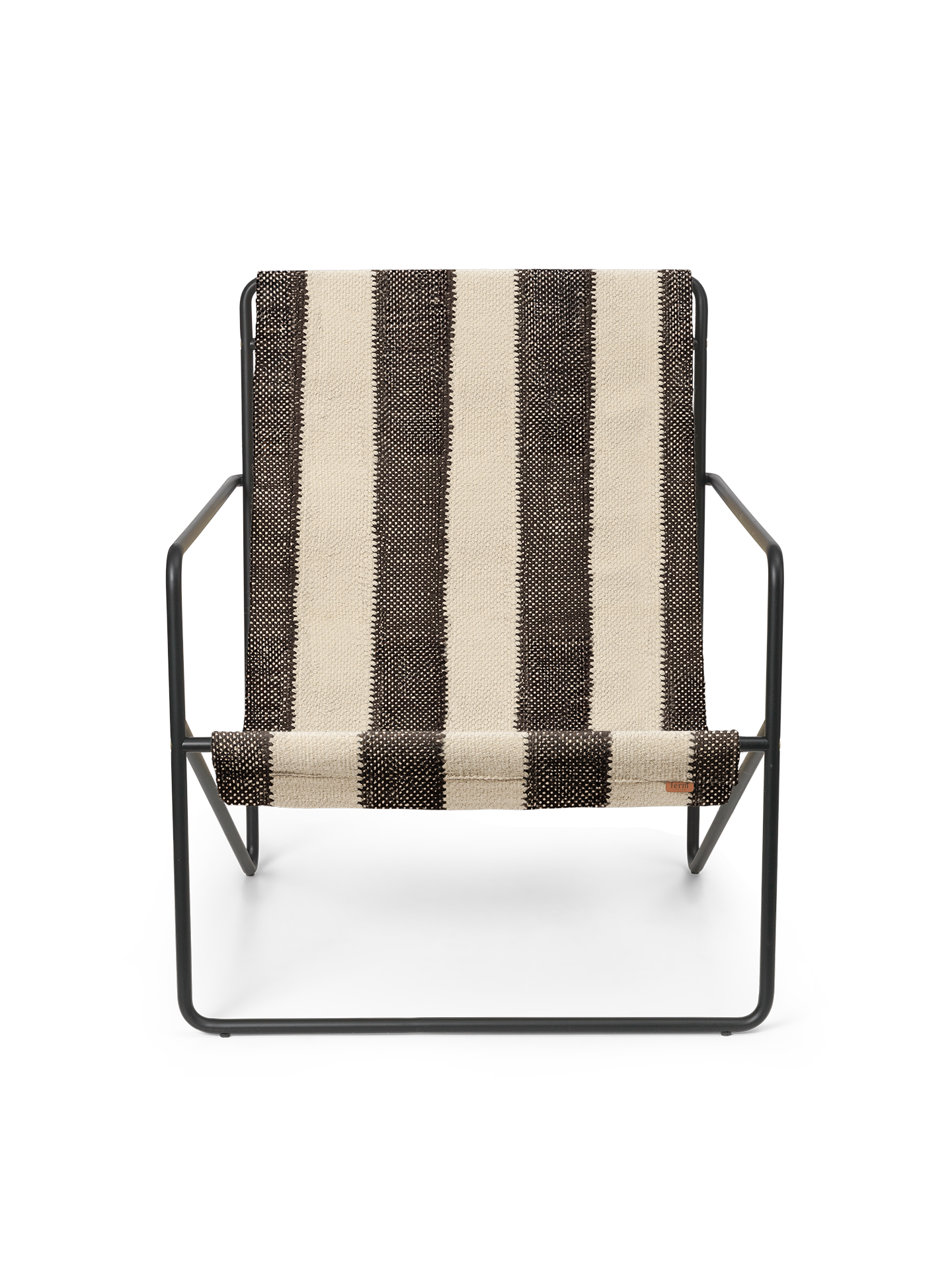 Desert Cream-brown garden armchair with a black base