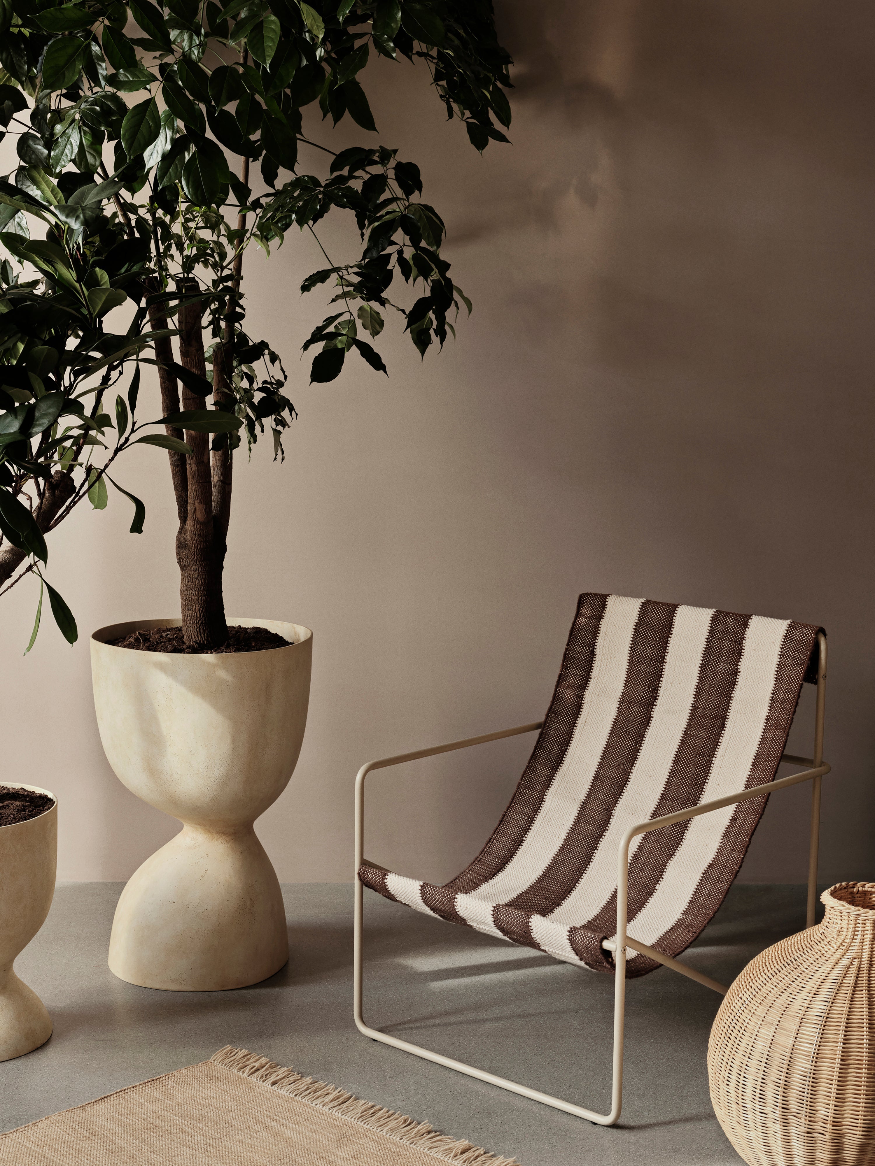 Desert cream-beige garden chair with a beige base