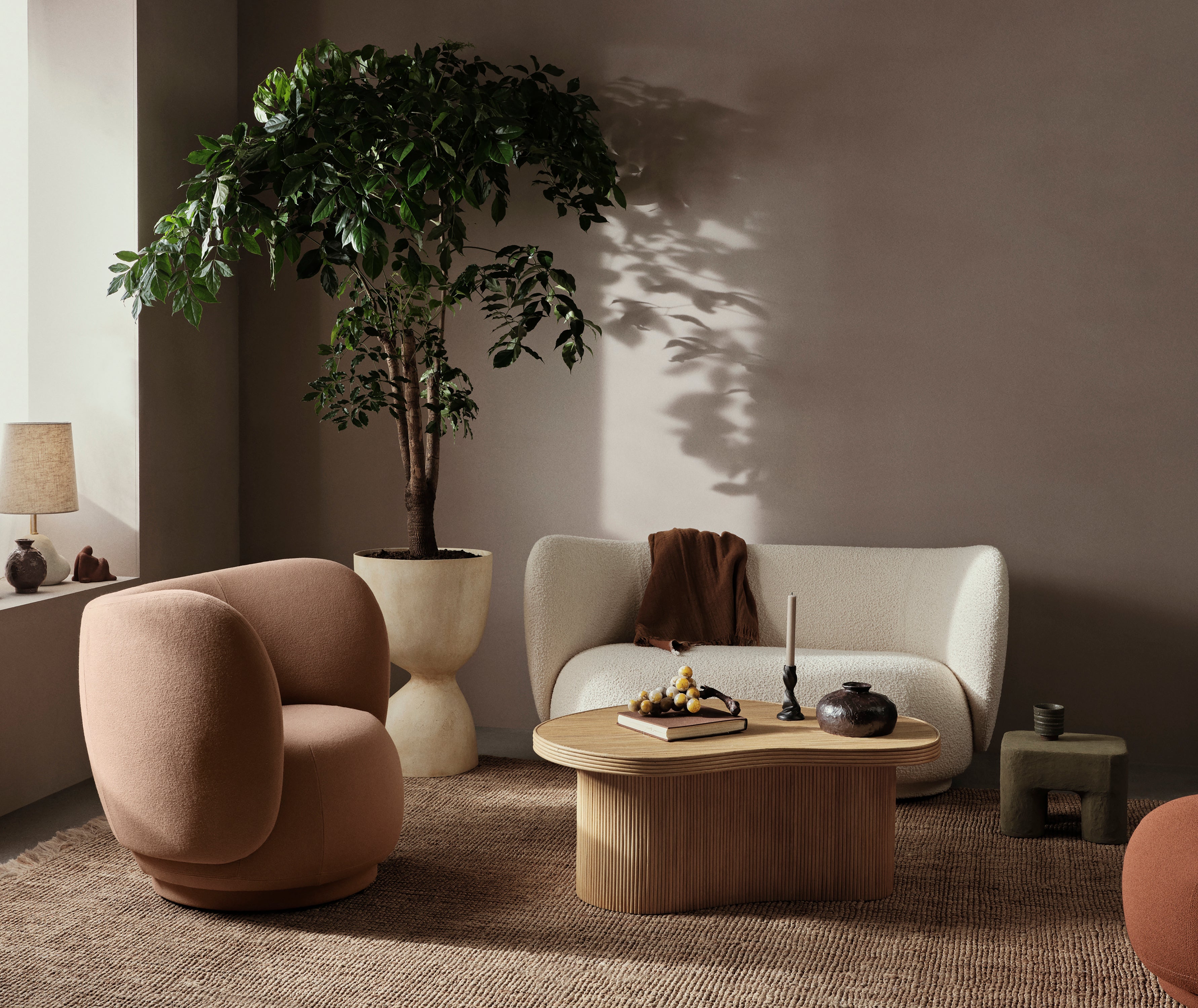 Sofa 2-osobowa RICO Wool Bouclé karmelowy