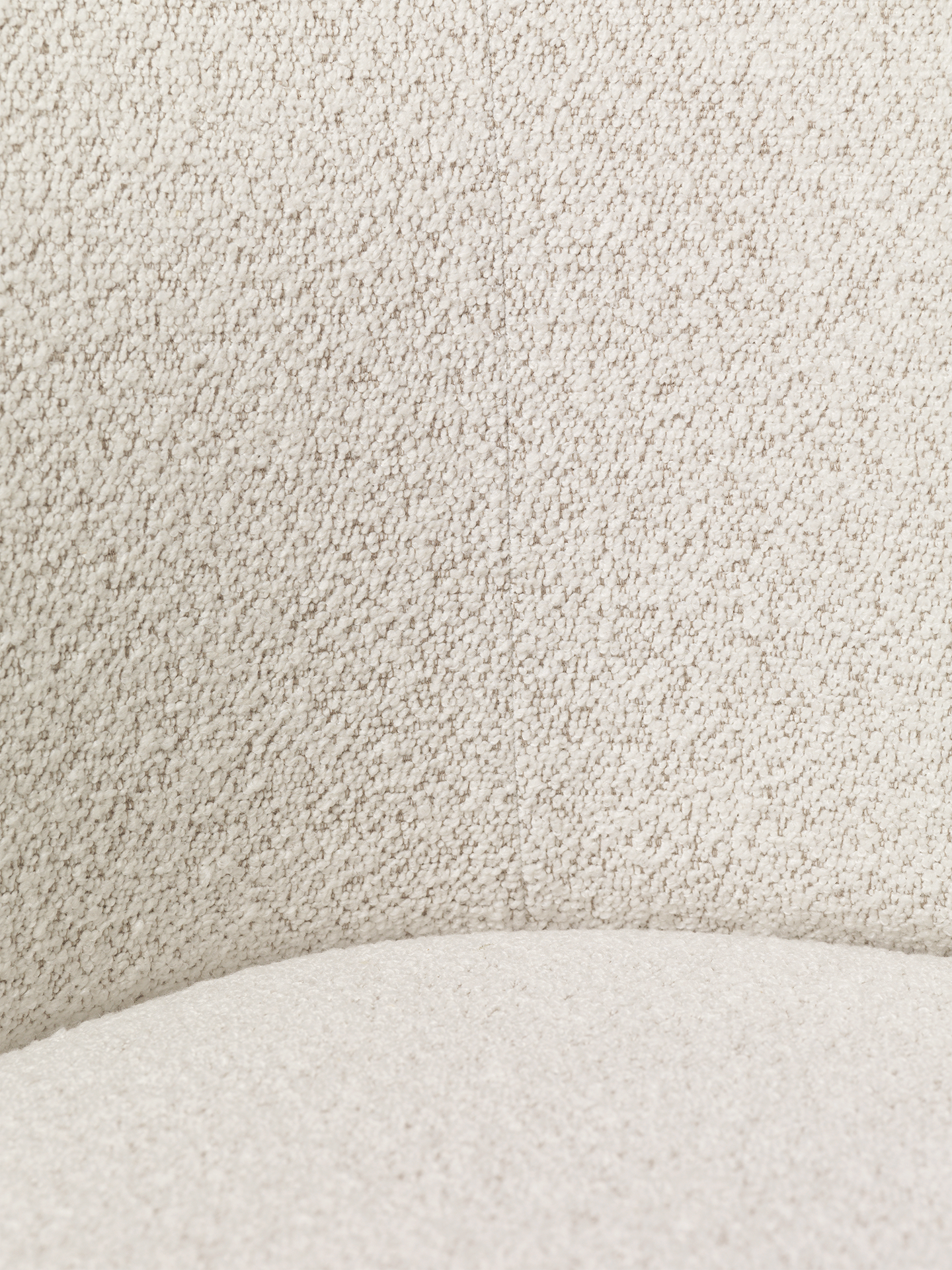 Krzesło z podłokietnikami RICO Soft Bouclé złamana biel z beżową podstawą