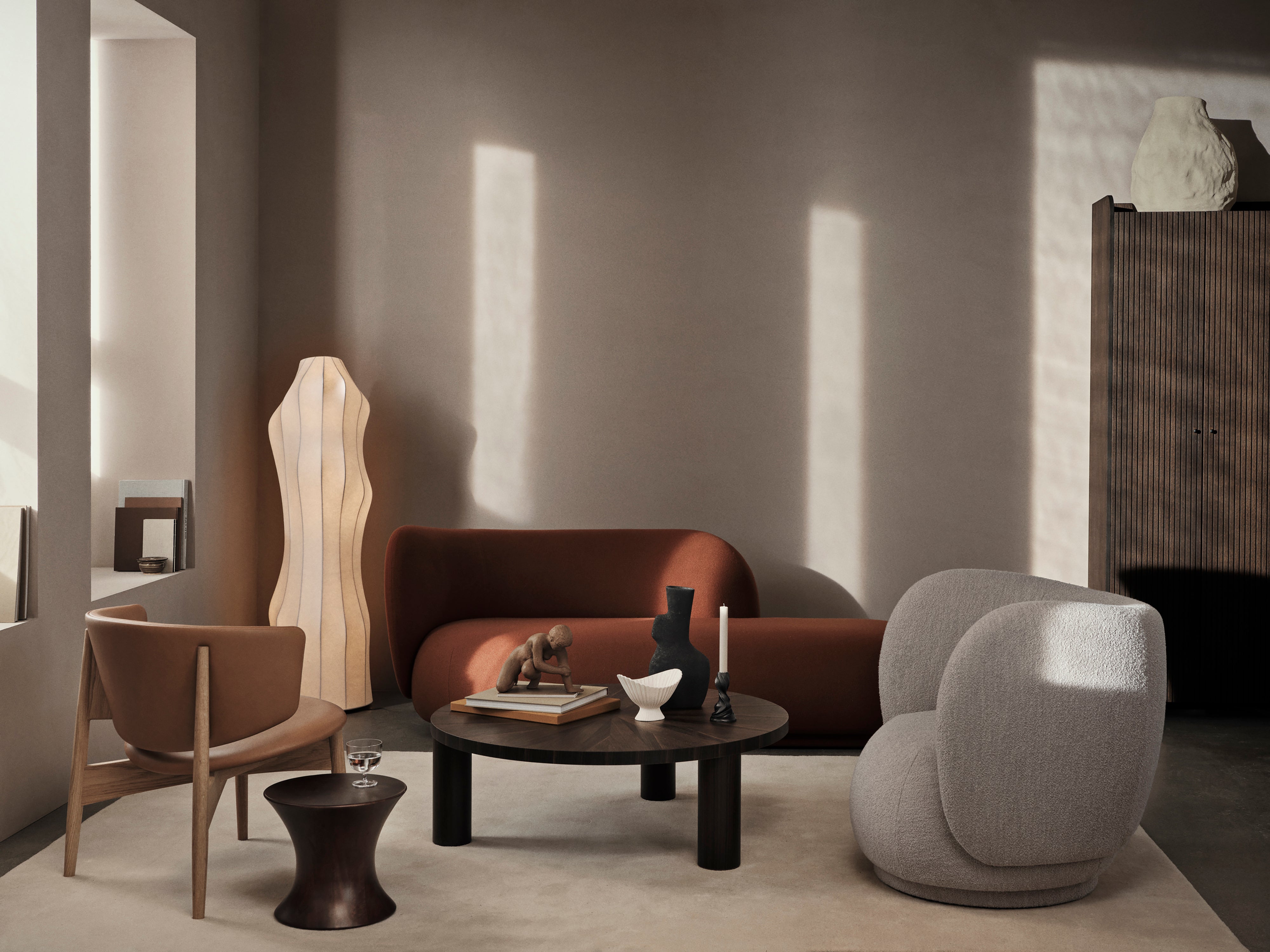Sofa lewostronna RICO DIVAN Tonus rdzawy brązowy