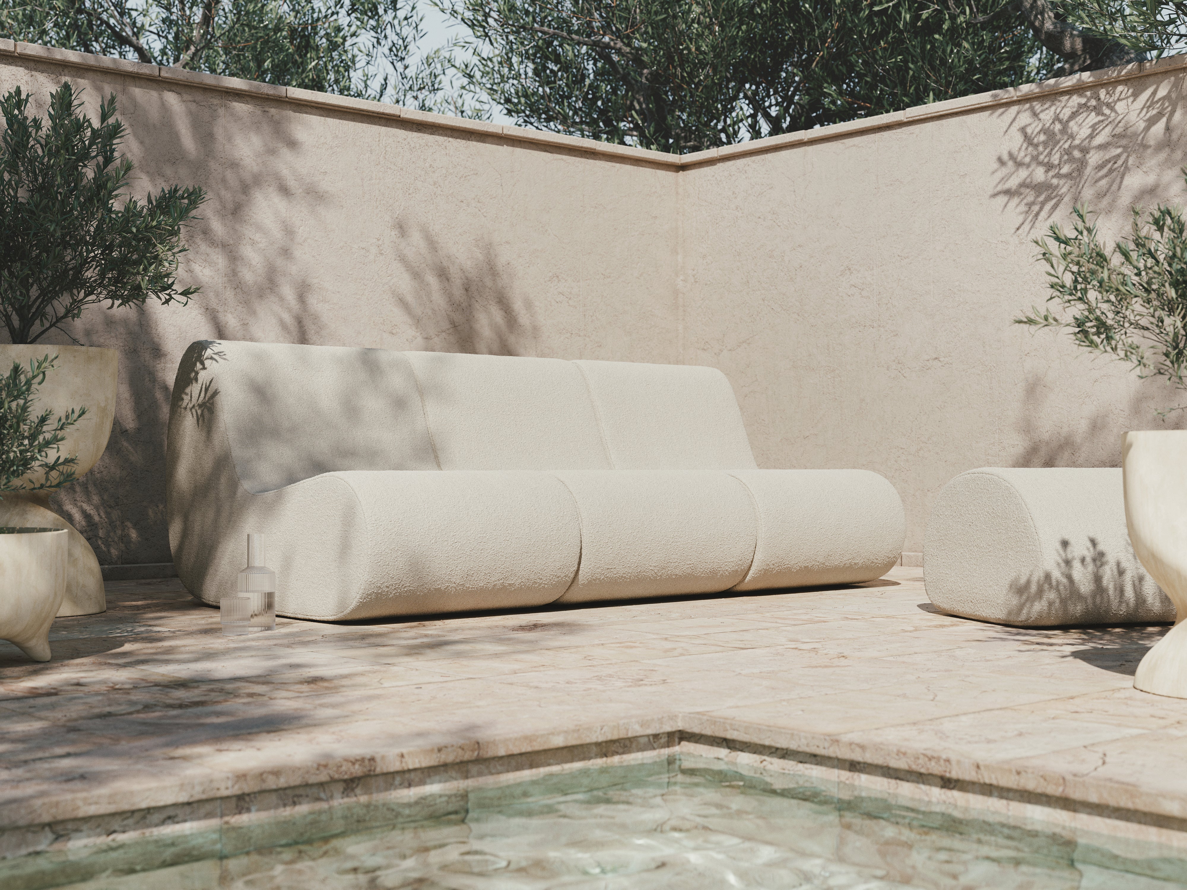 Sofa modułowa zewnętrzna ROULI złamana biel