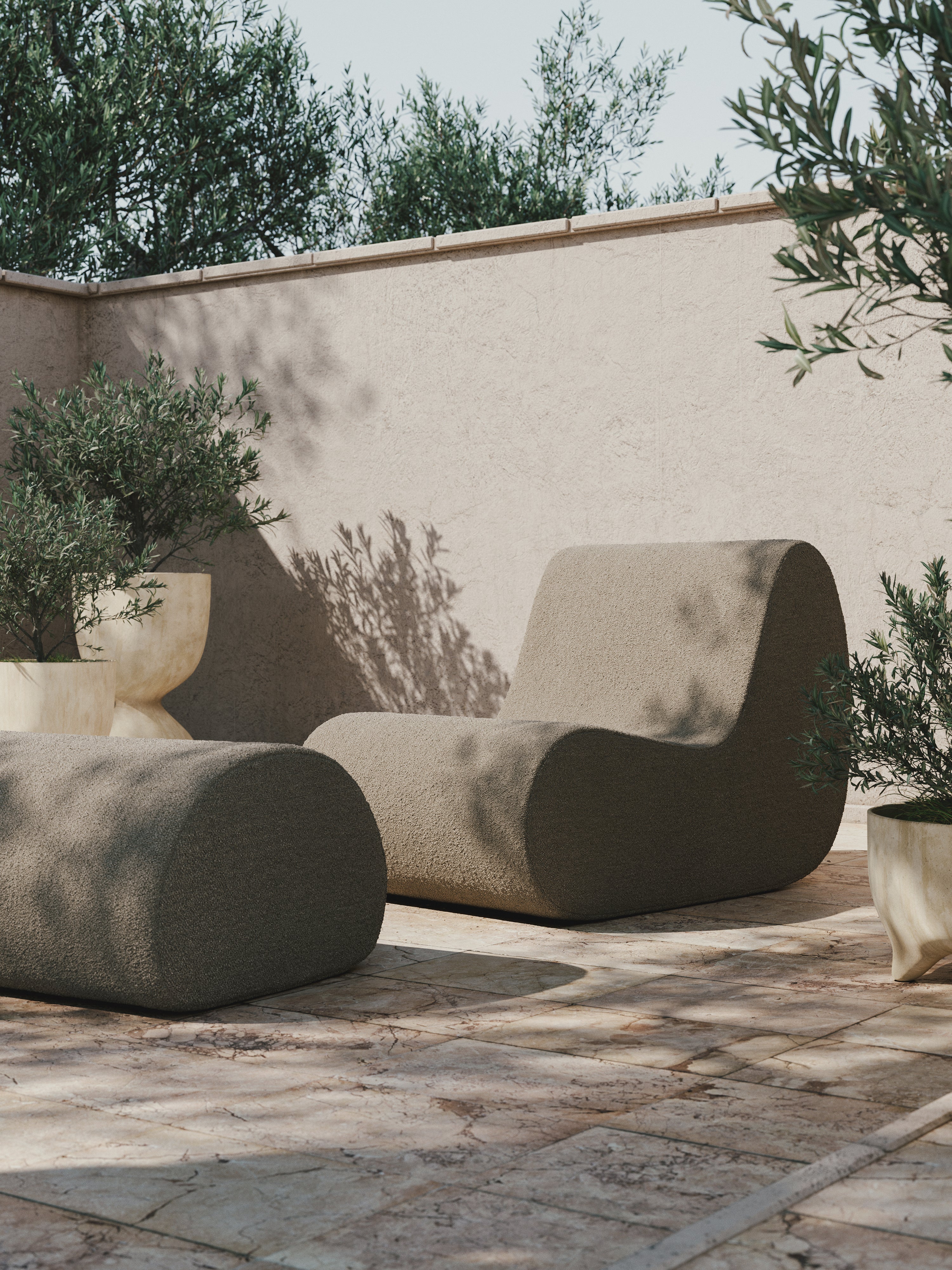 Outdoor pouf sandy roofi
