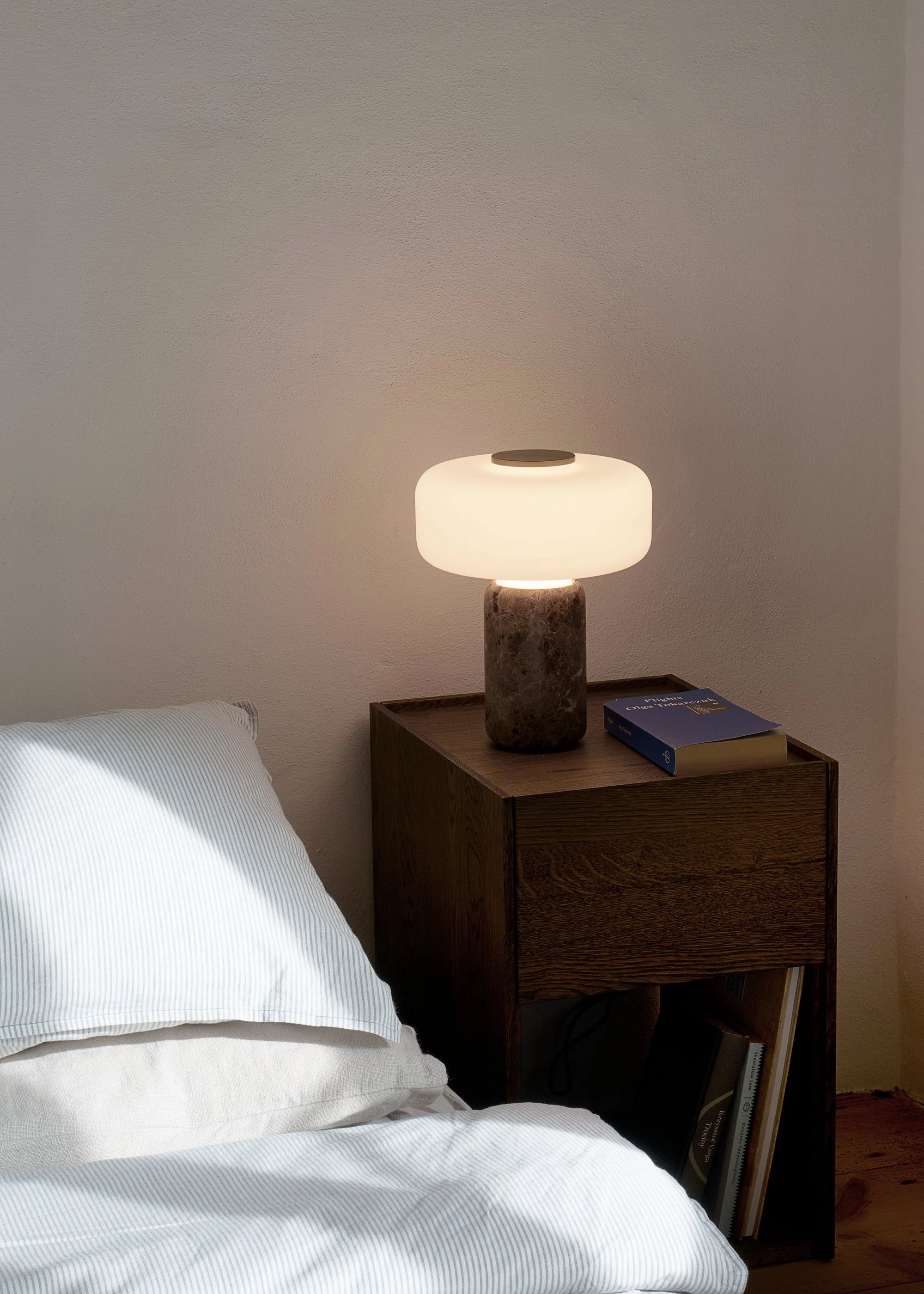 Lampa stołowa FONTE brązowy marmur
