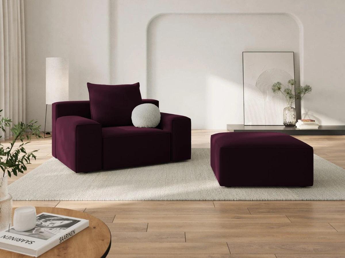 Fotel aksamitny IVY burgundowy Mazzini Sofas    Eye on Design